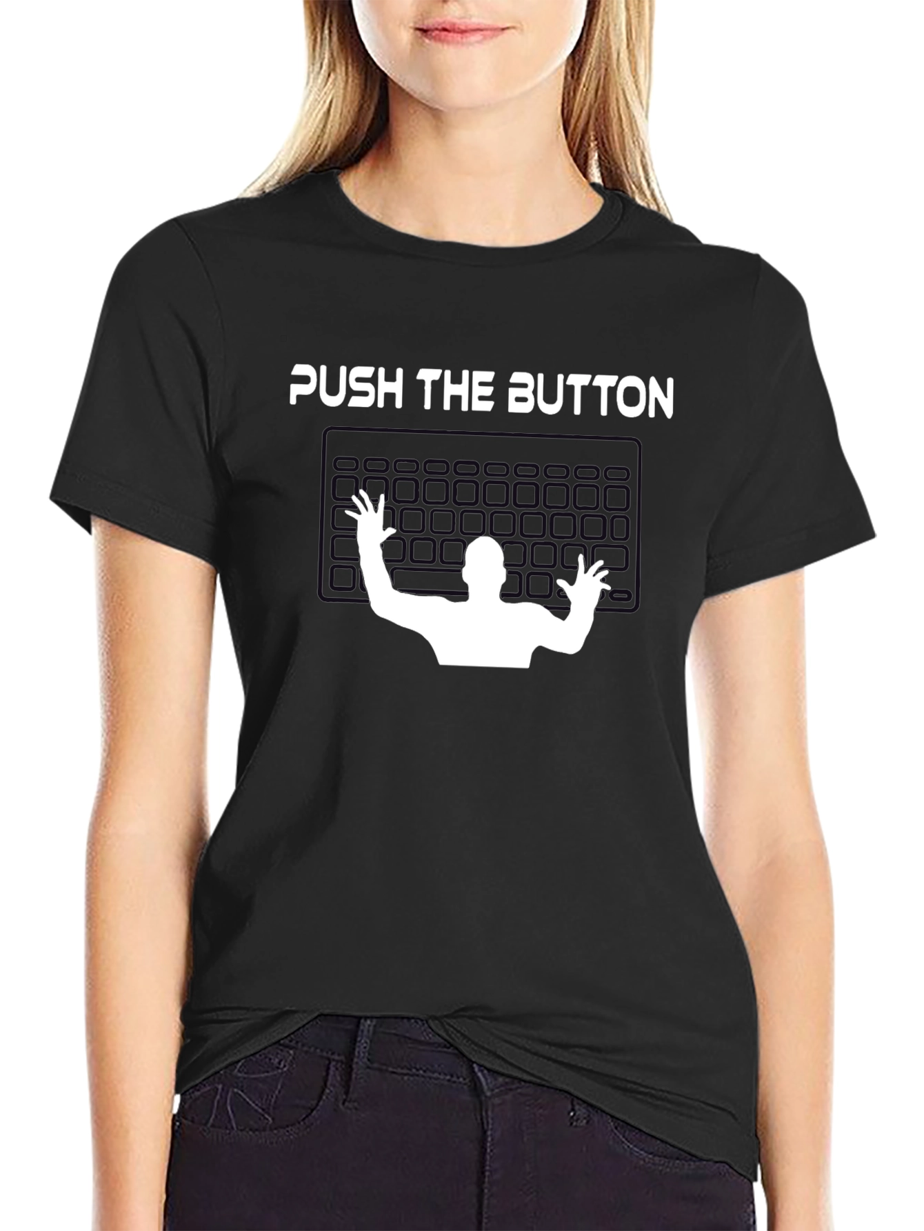 Push The Button Graphic Tee - Gamer T-Shirt