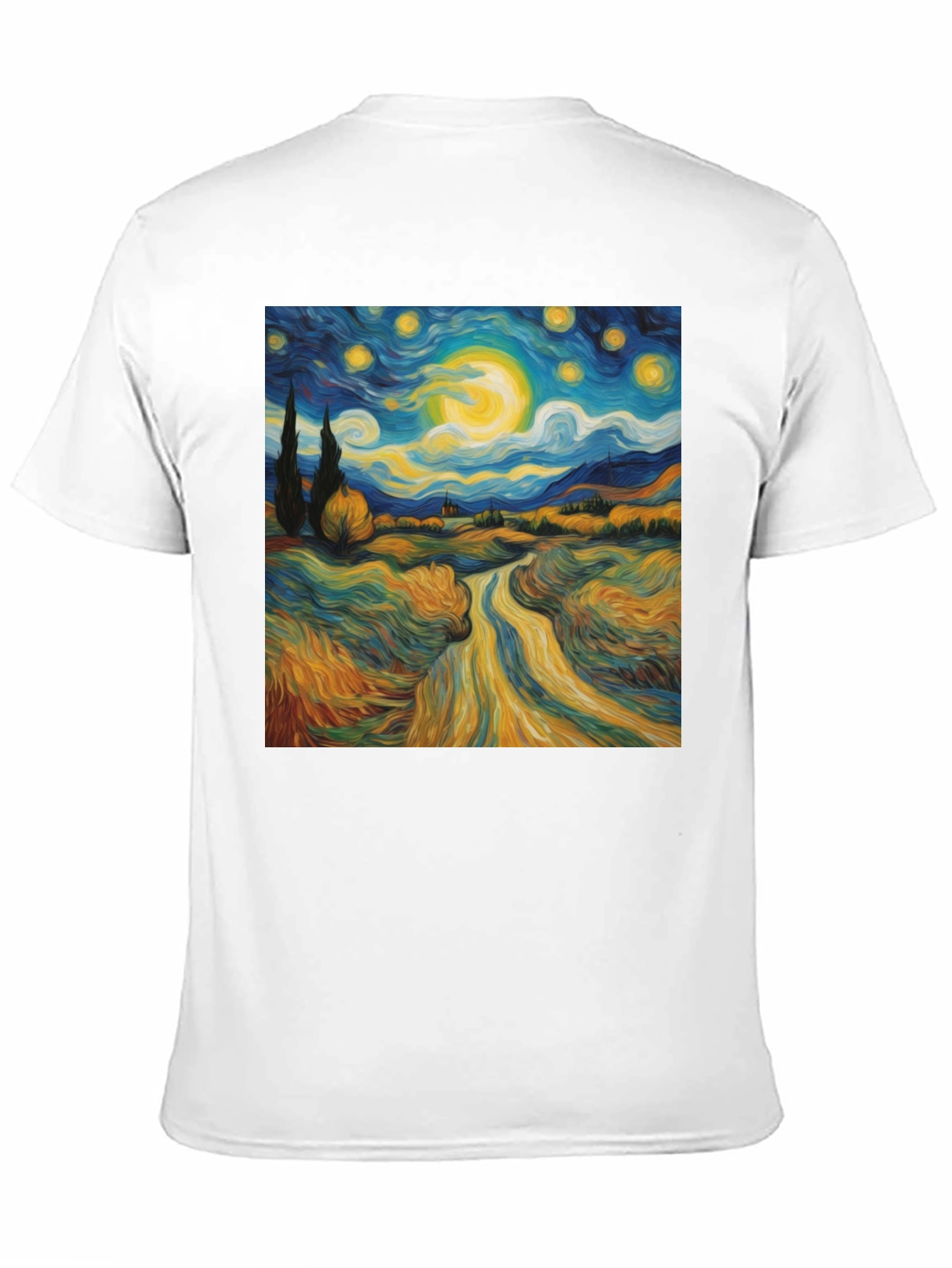 Starry Night Graphic Tee - Artistic Cotton T-Shirt