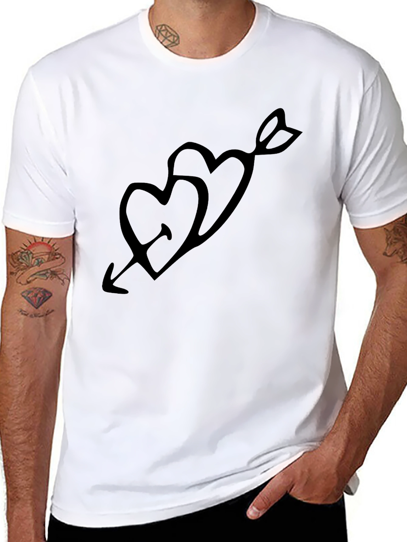Love Arrow Graphic Black T-Shirt