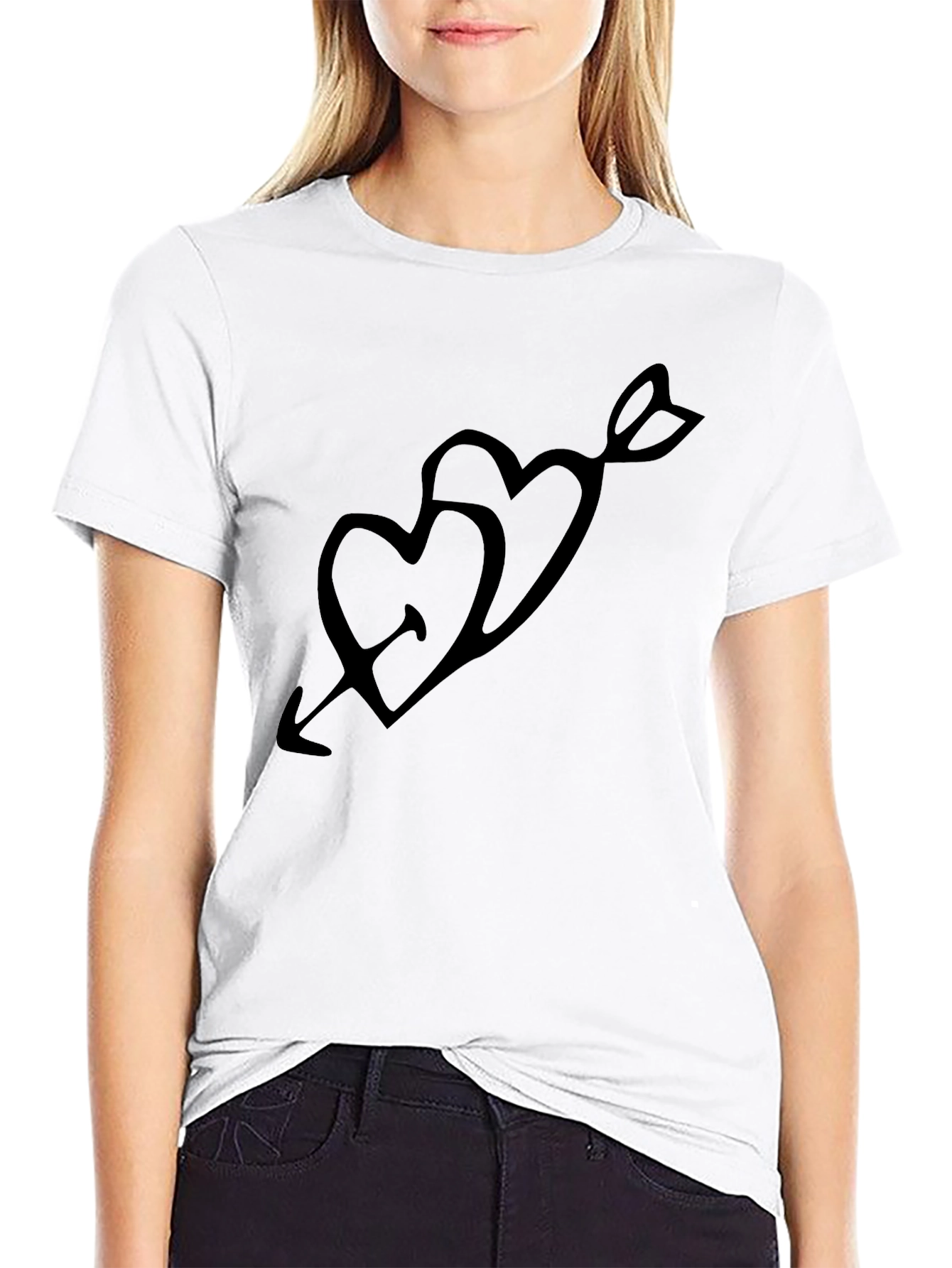 Love Arrow Graphic Black T-Shirt