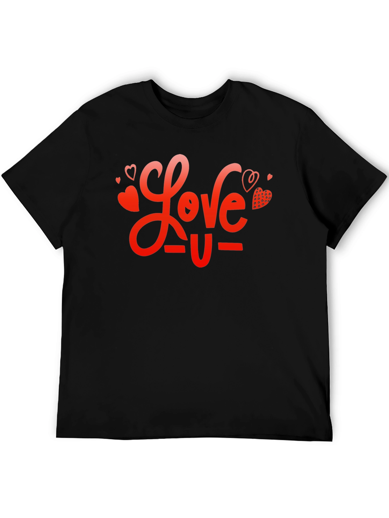 Love U Graphic Black T-Shirt
