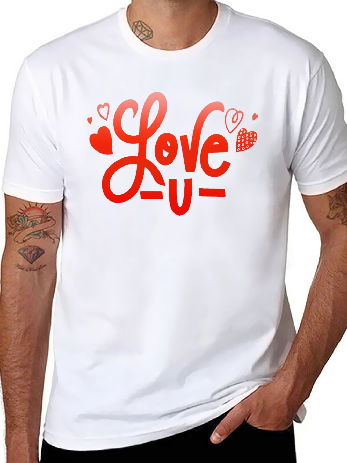 Love U Graphic Black T-Shirt