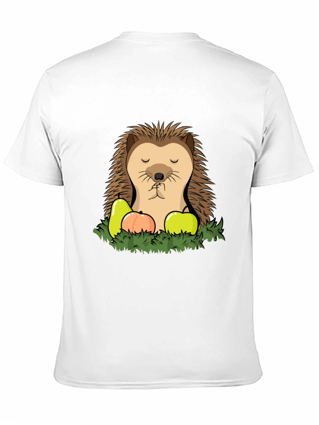 Funny Hedgehog T-Shirt with Fruit - Cute Cartoon Tee