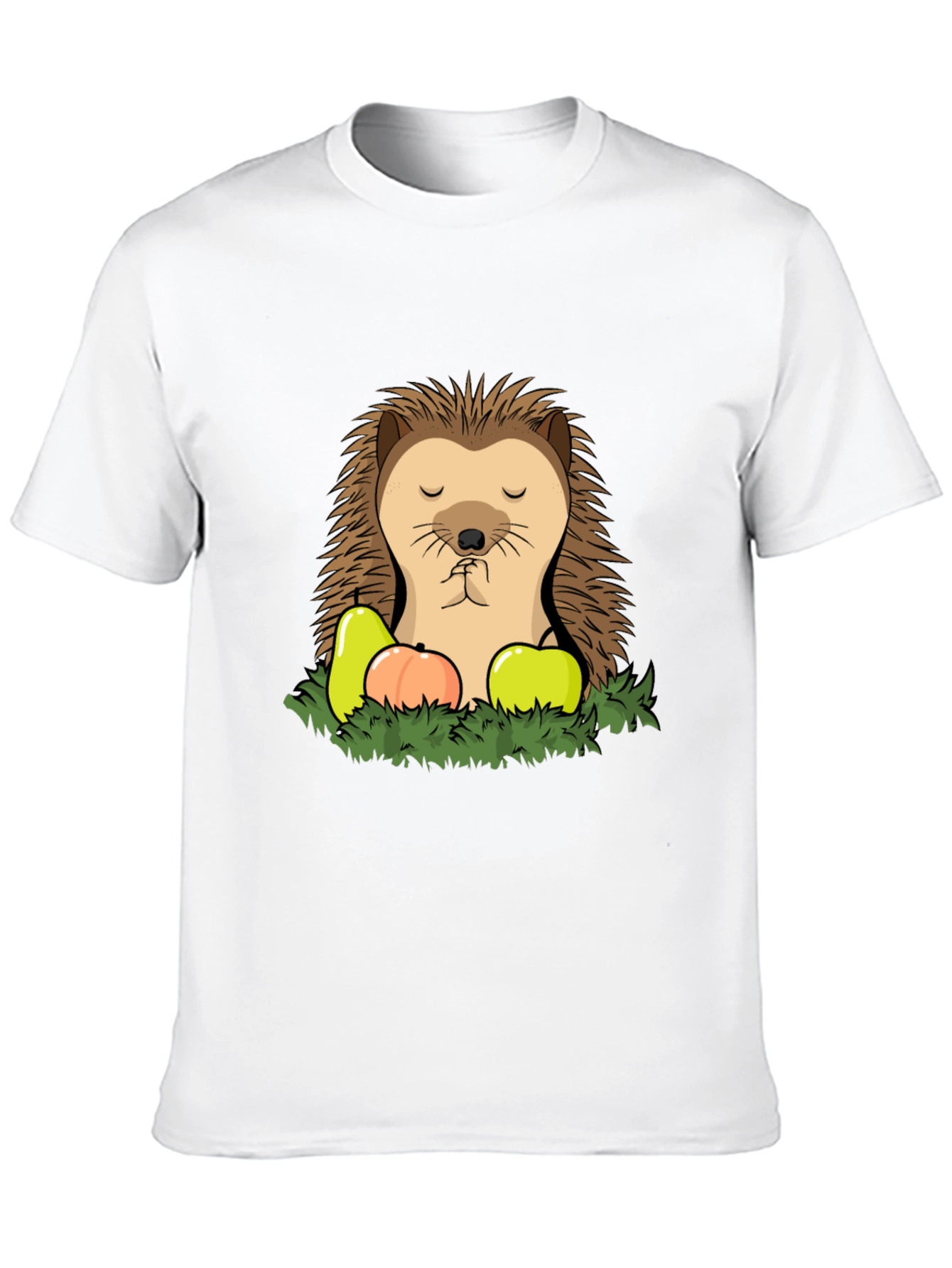 Funny Hedgehog T-Shirt with Fruit - Cute Cartoon Tee