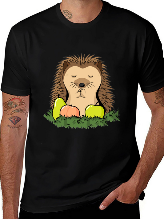 Funny Hedgehog T-Shirt with Fruit - Cute Cartoon Tee