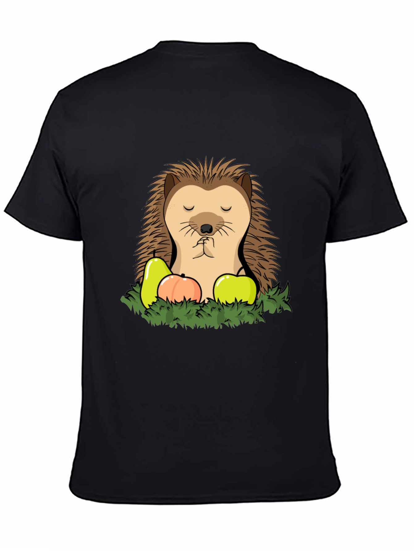 Funny Hedgehog T-Shirt with Fruit - Cute Cartoon Tee