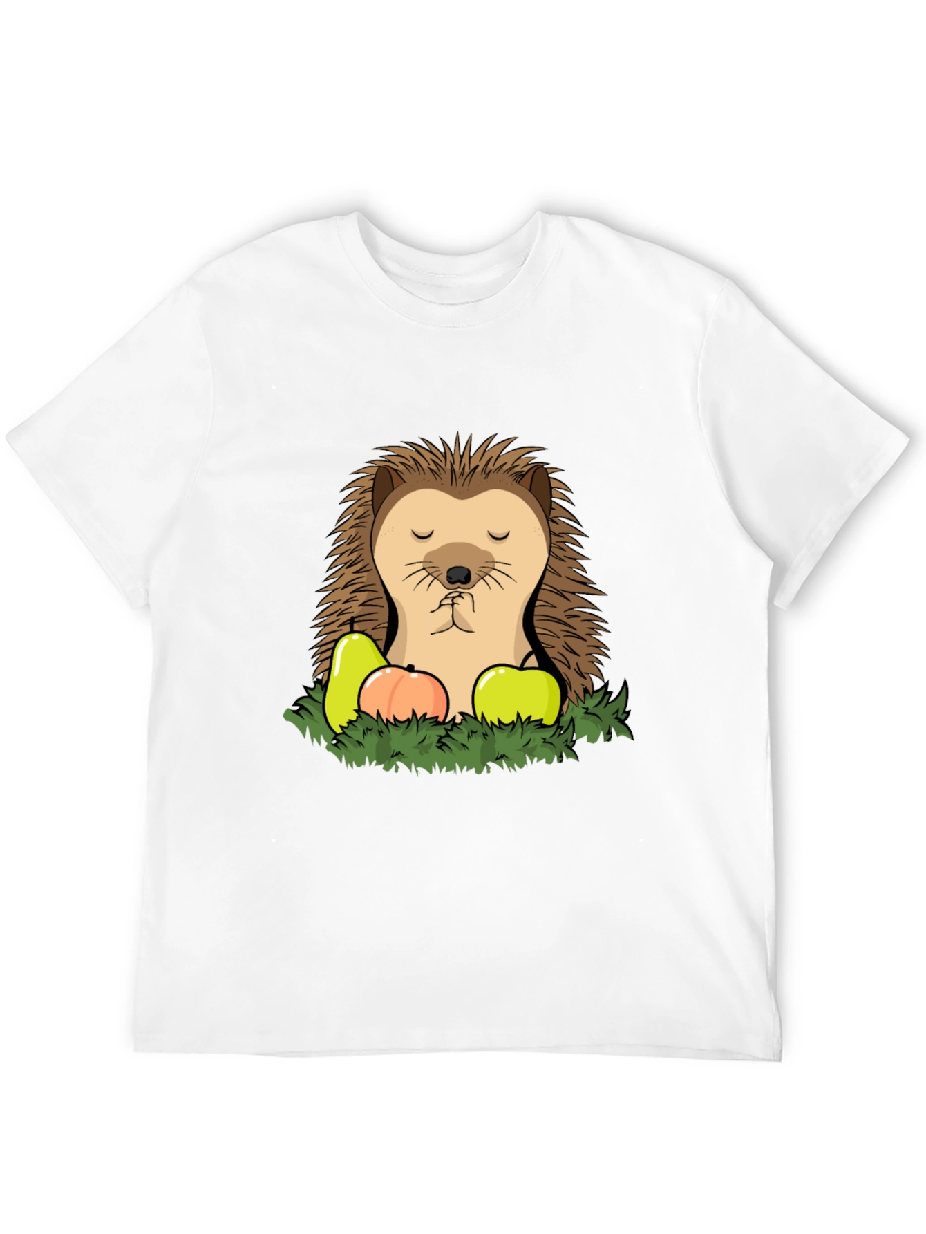 Funny Hedgehog T-Shirt with Fruit - Cute Cartoon Tee