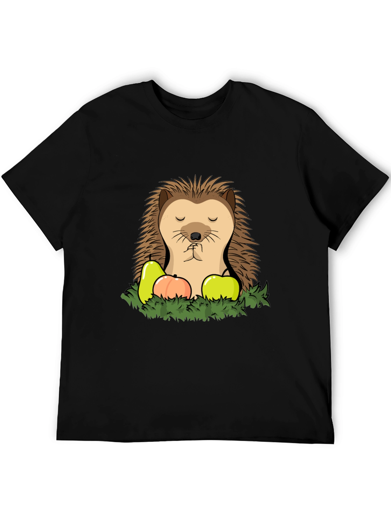 Funny Hedgehog T-Shirt with Fruit - Cute Cartoon Tee