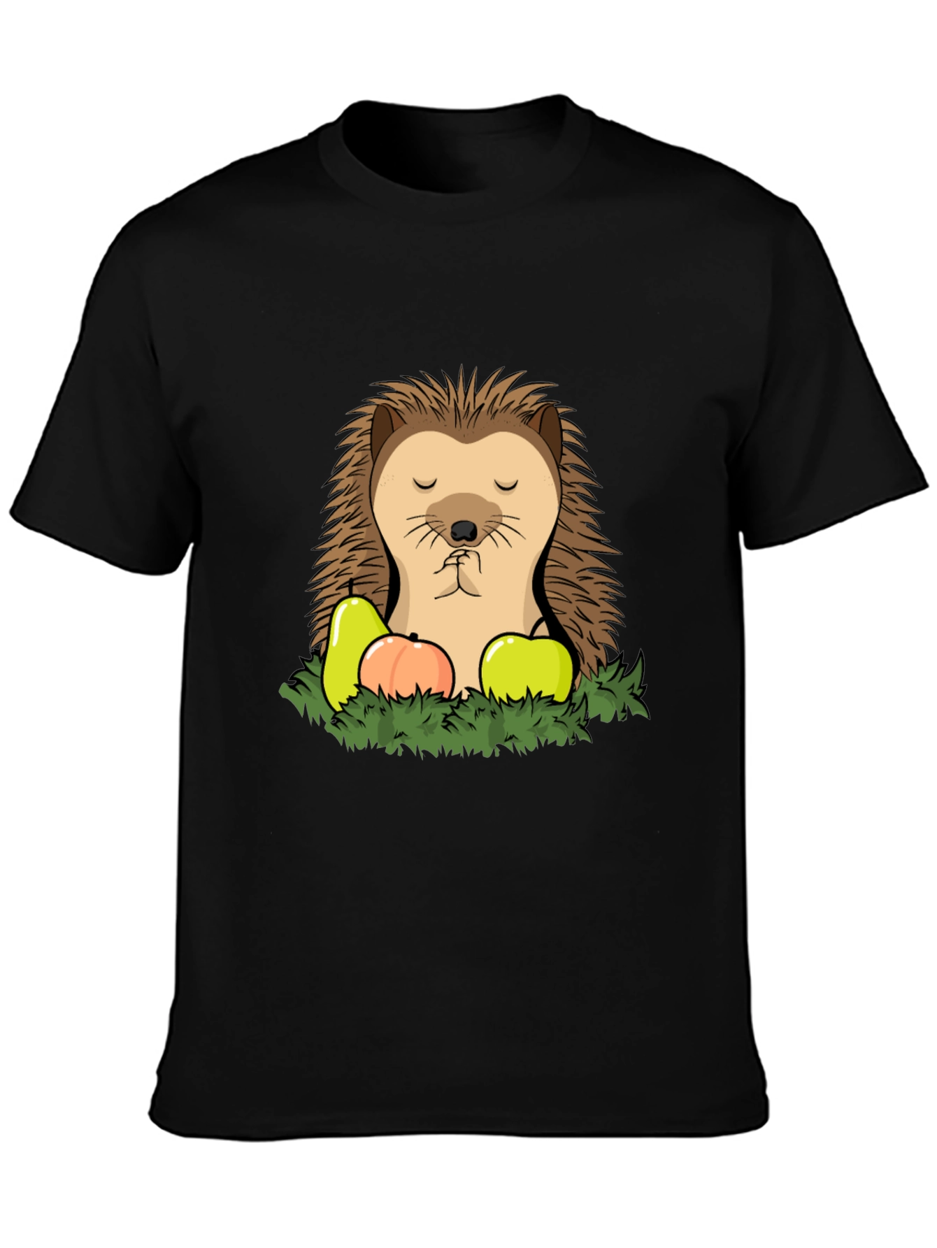 Funny Hedgehog T-Shirt with Fruit - Cute Cartoon Tee