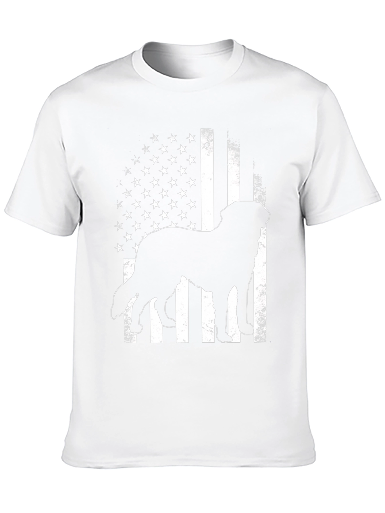 Dog Silhouette American Flag T-Shirt