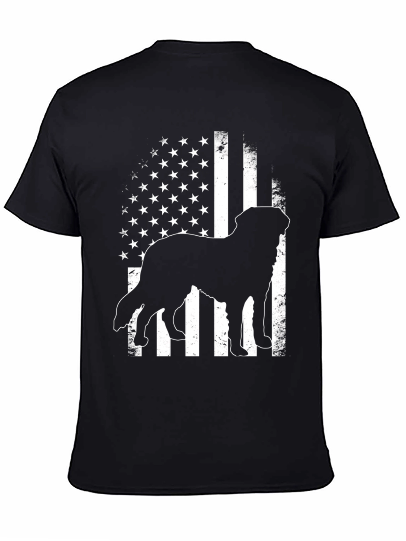 Dog Silhouette American Flag T-Shirt