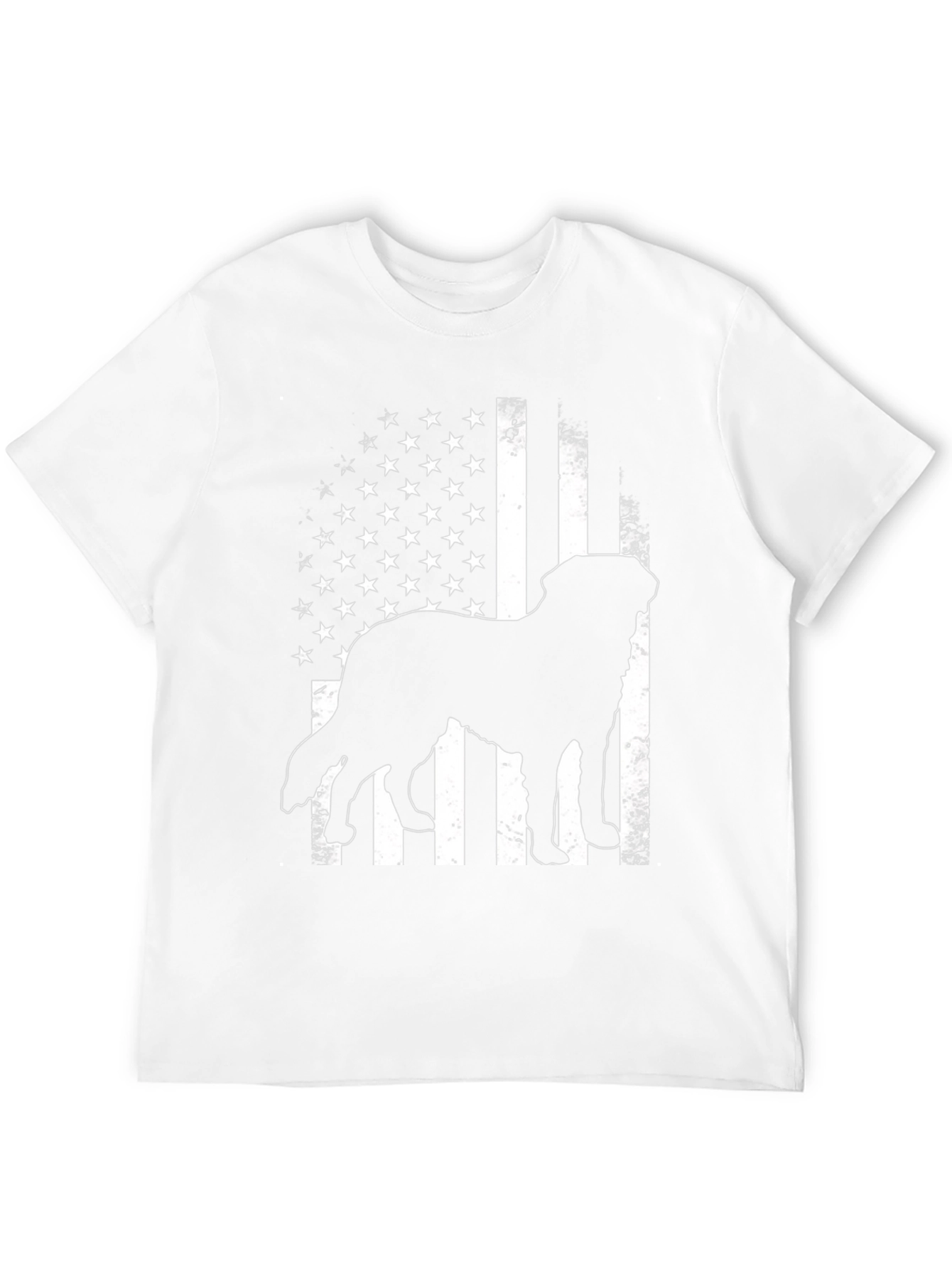 Dog Silhouette American Flag T-Shirt