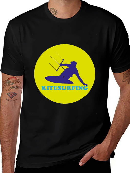 Kitesurfing Graphic T-Shirt - Black
