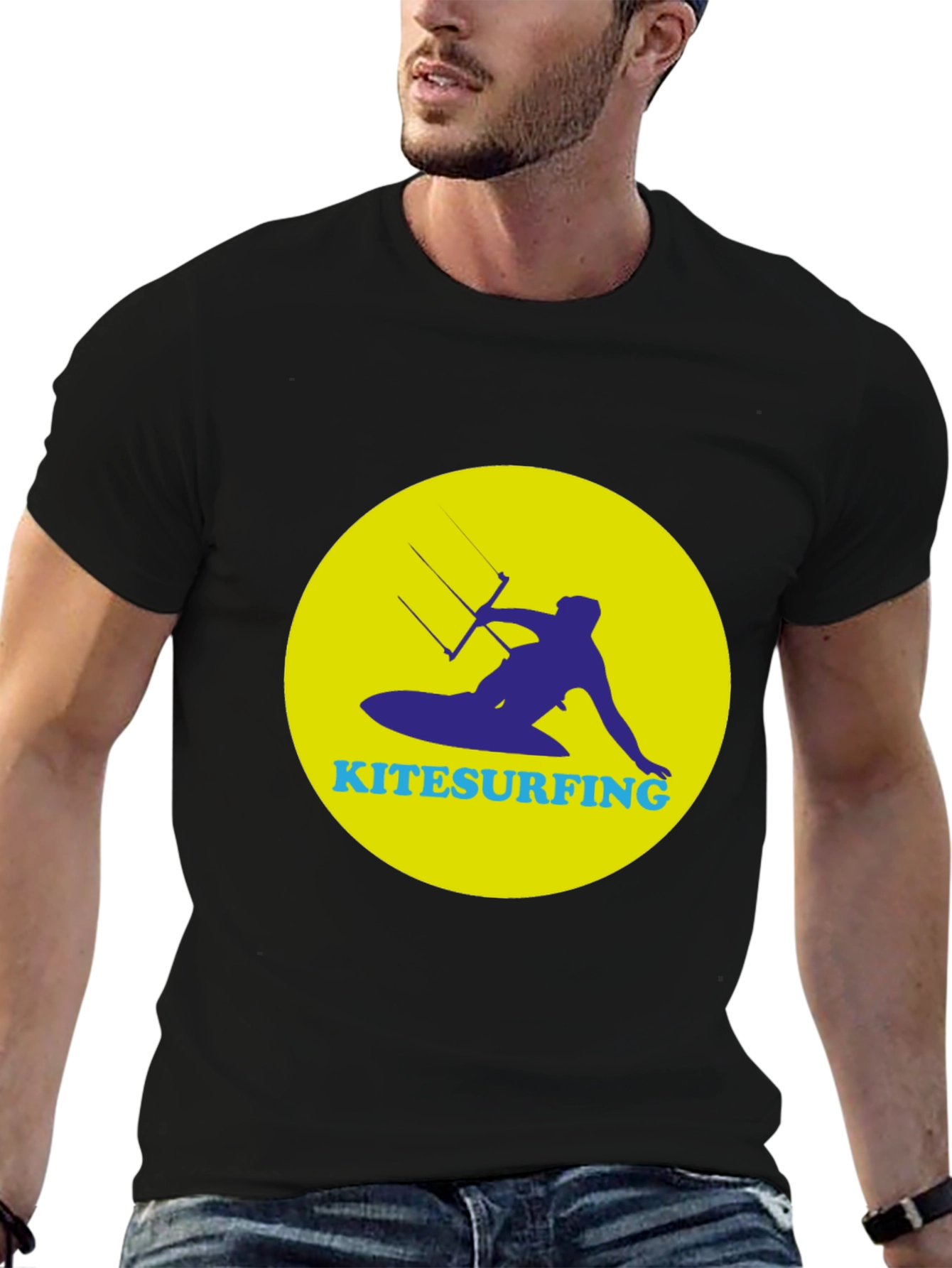 Kitesurfing Graphic T-Shirt - Black