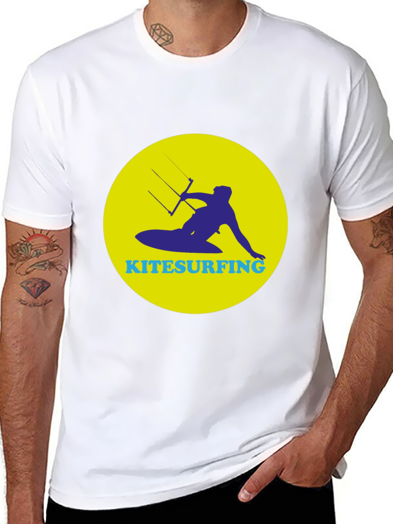 Kitesurfing Graphic T-Shirt - Black