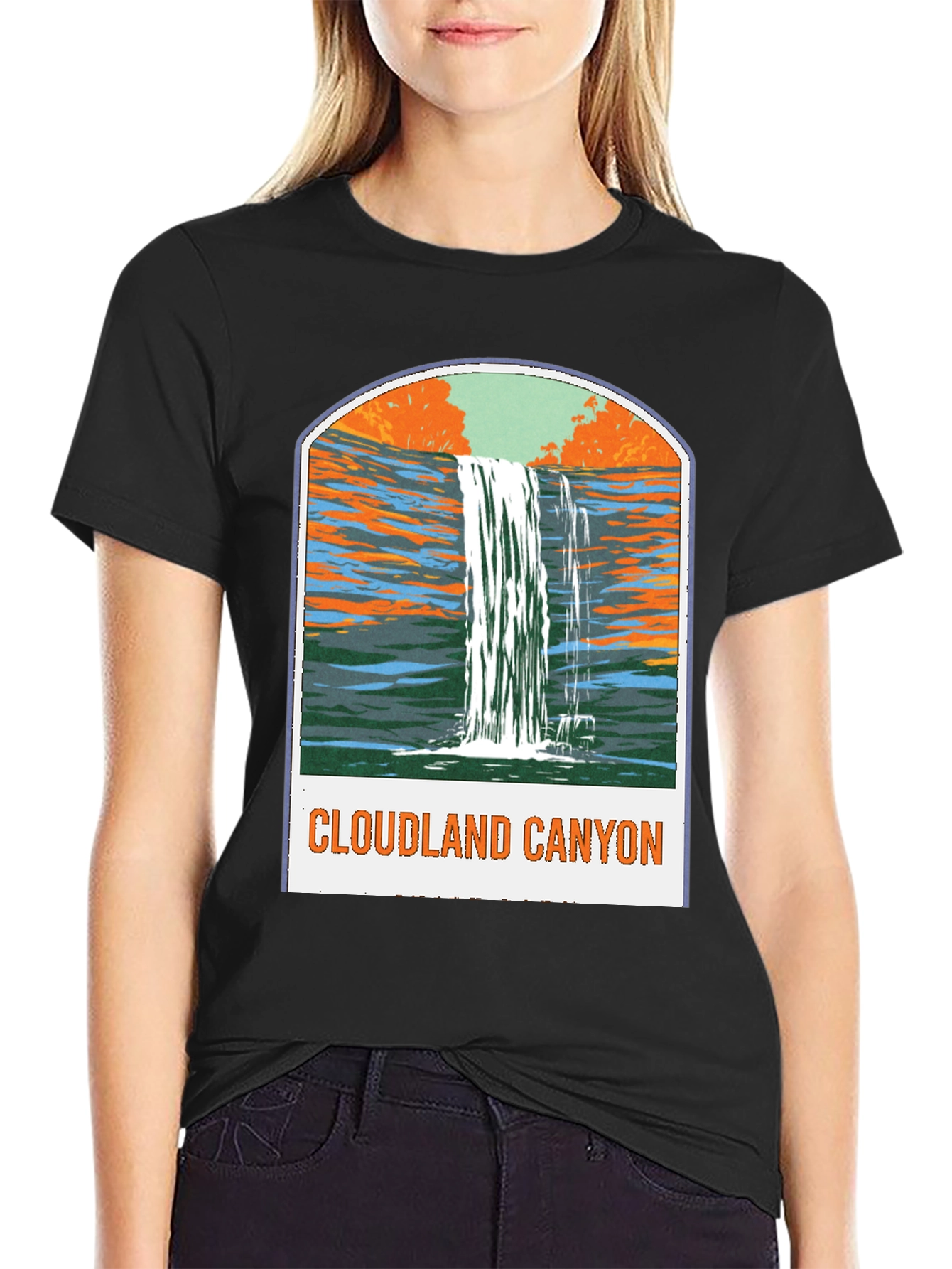 Cloudland Canyon Graphic Tee - Black Cotton T-Shirt