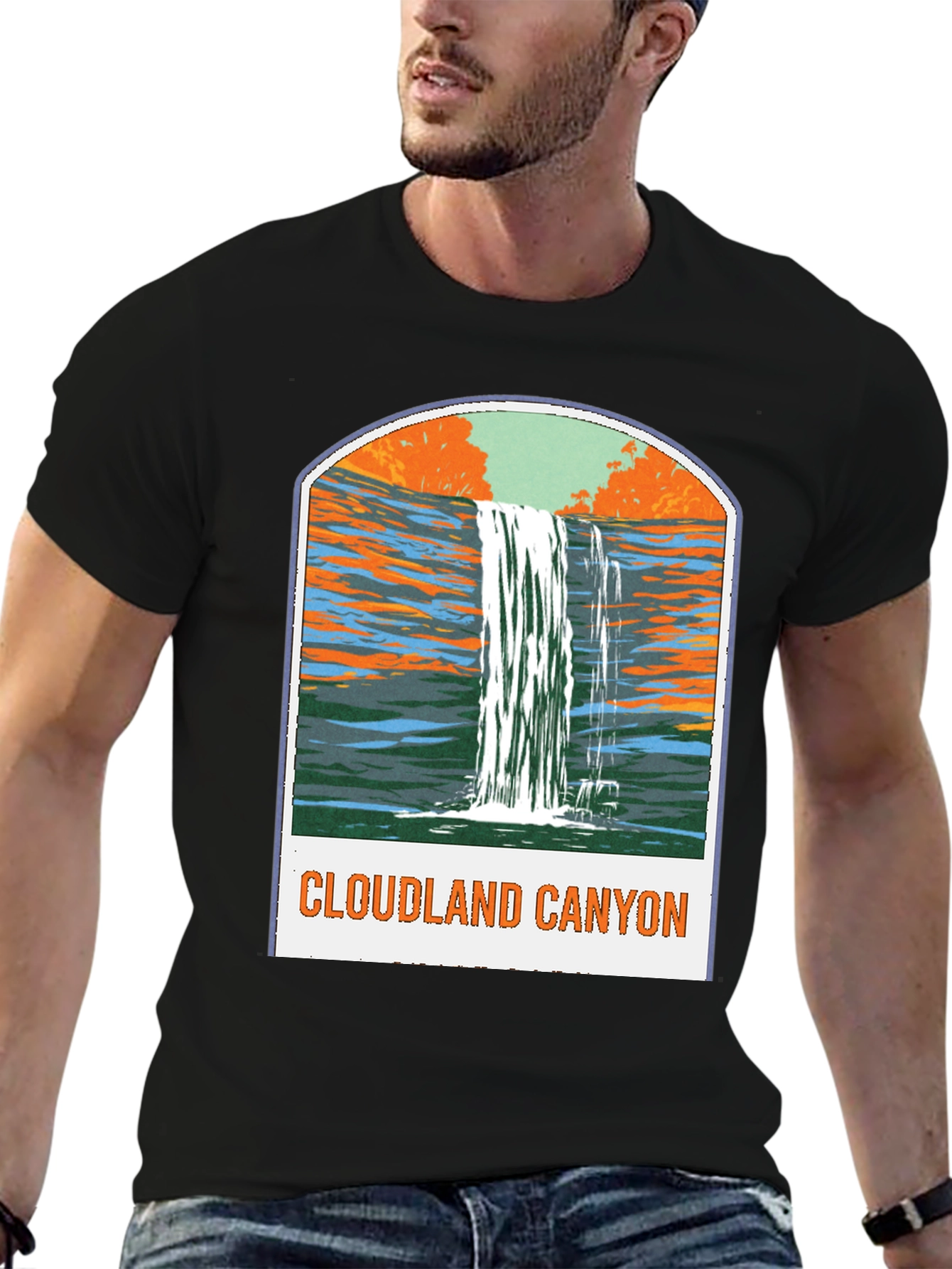 Cloudland Canyon Graphic Tee - Black Cotton T-Shirt