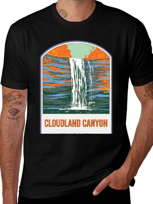 Cloudland Canyon Graphic Tee - Black Cotton T-Shirt