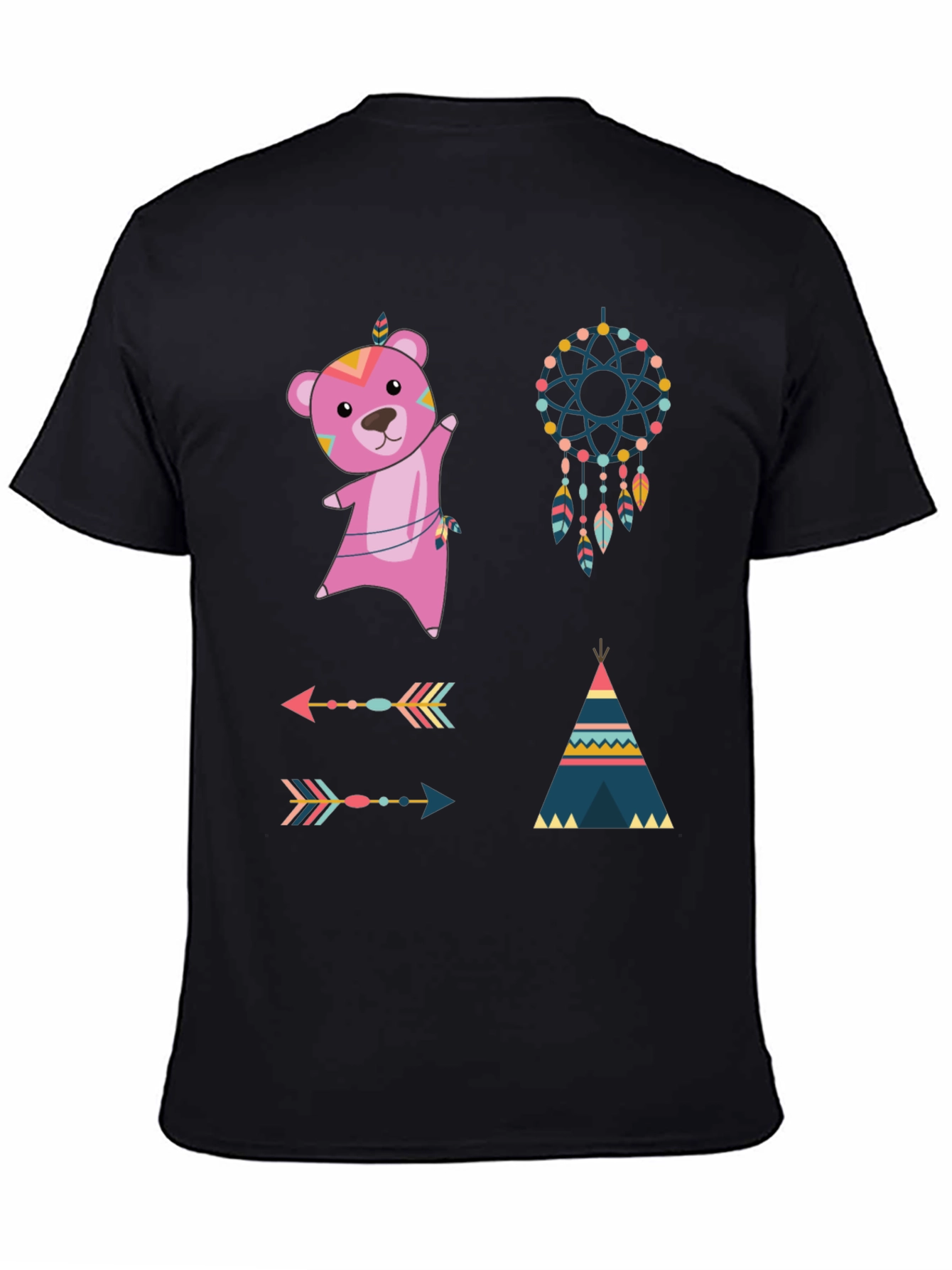 Boho Bear Graphic Tee - Dream Catcher Design