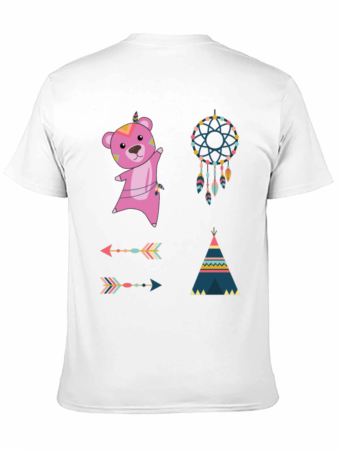 Boho Bear Graphic Tee - Dream Catcher Design