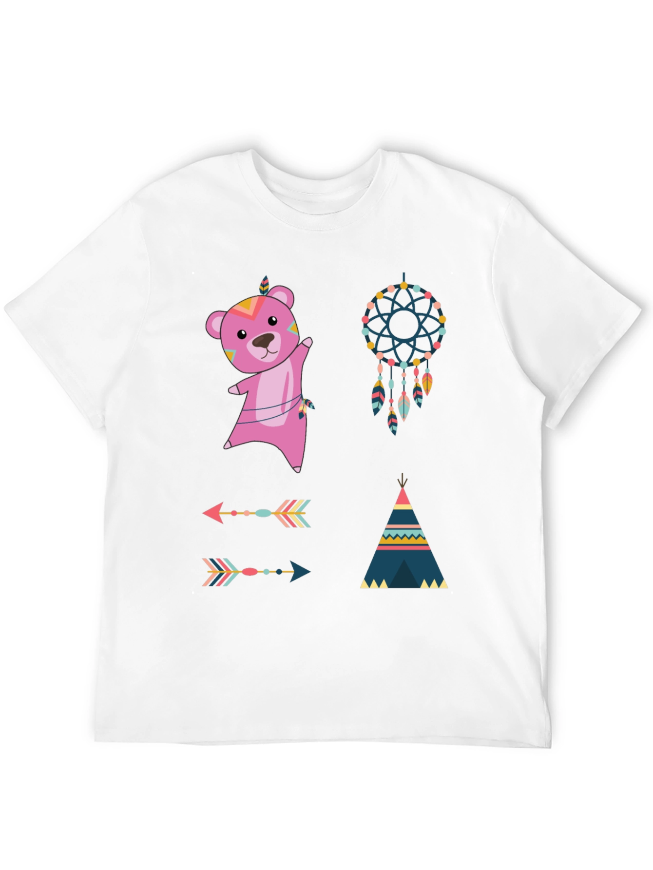 Boho Bear Graphic Tee - Dream Catcher Design