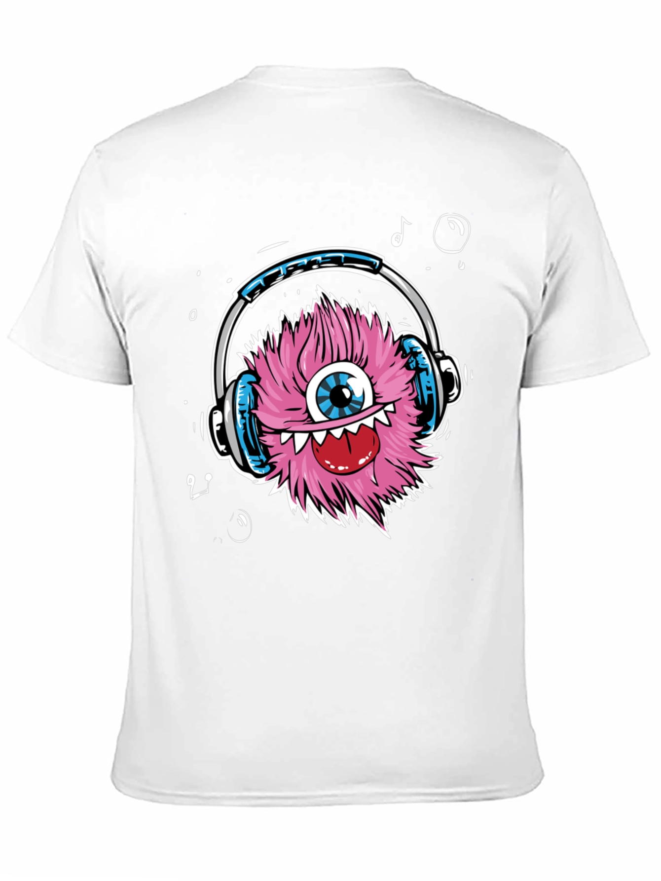 Funky Monster with Headphones T-Shirt - Black