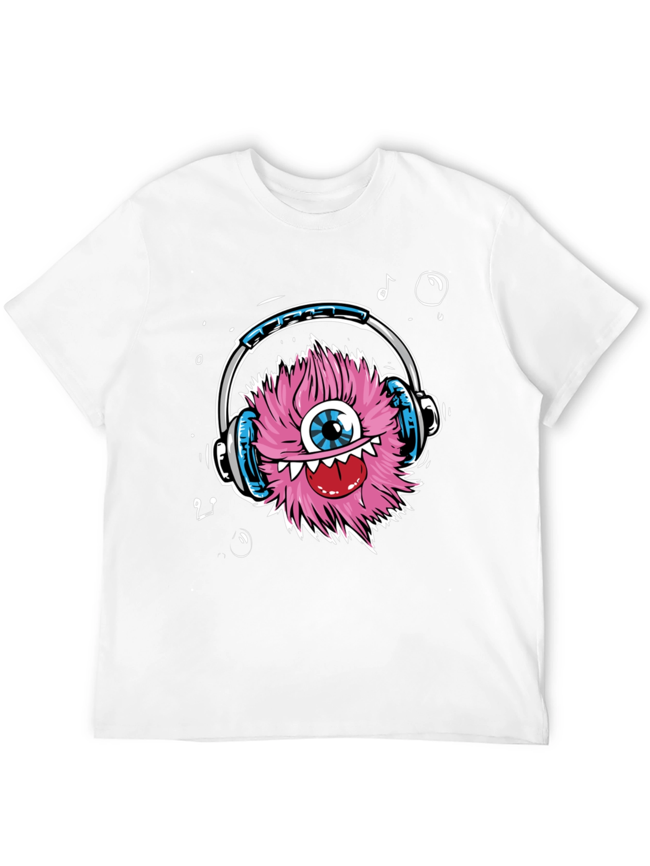 Funky Monster with Headphones T-Shirt - Black