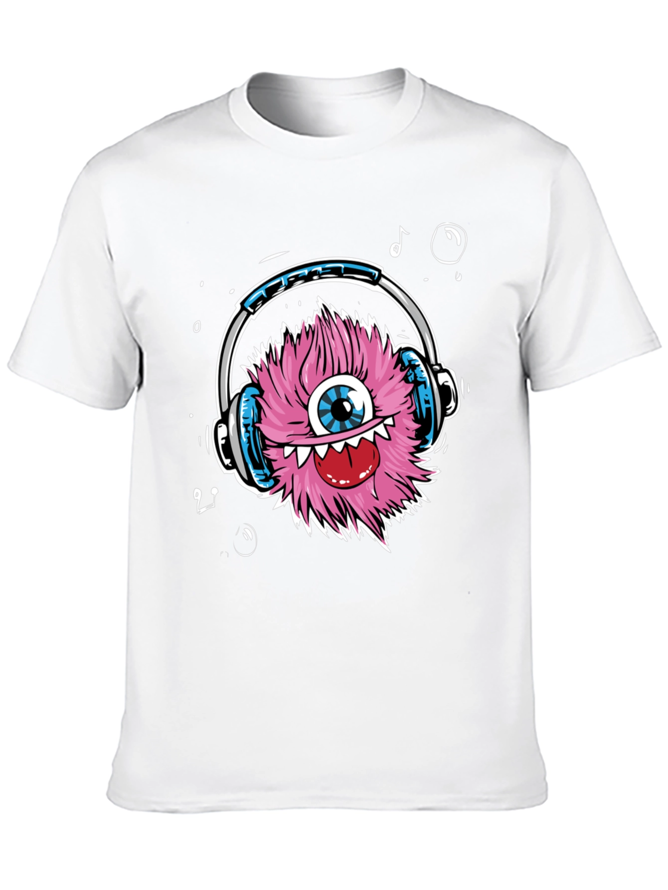 Funky Monster with Headphones T-Shirt - Black