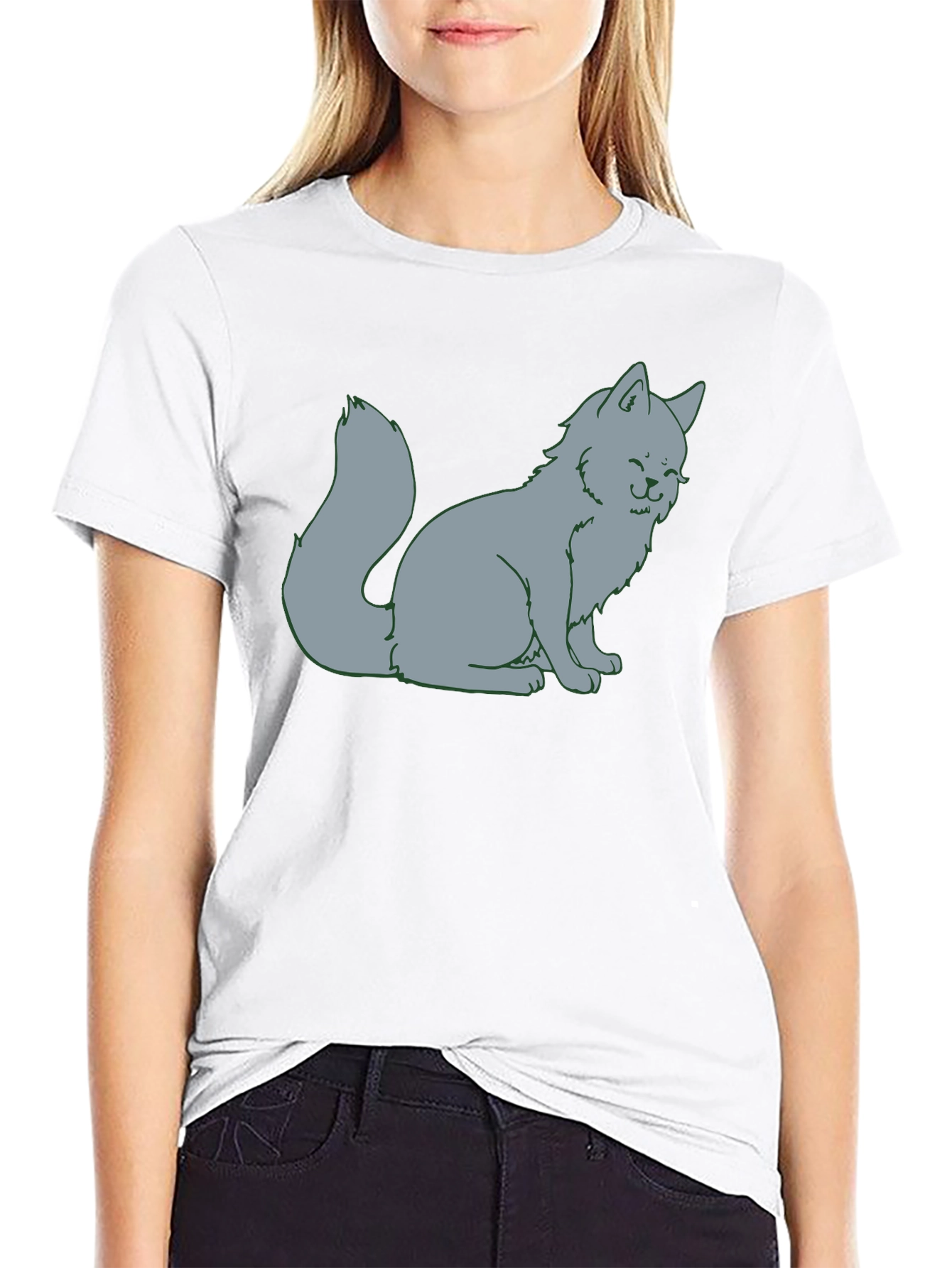 Cat Cartoon Graphic T-Shirt
