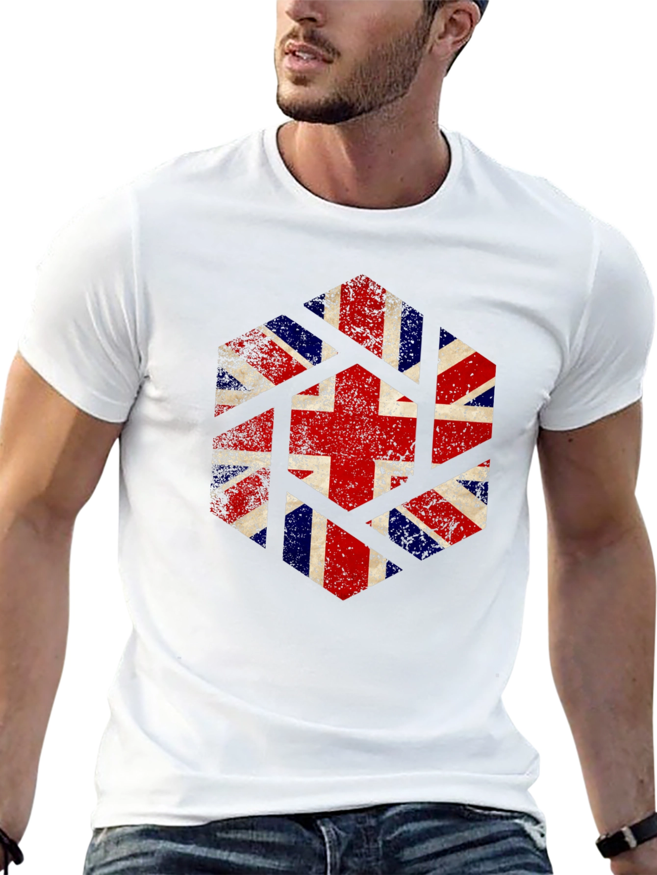 Union Jack Geometric Graphic Tee