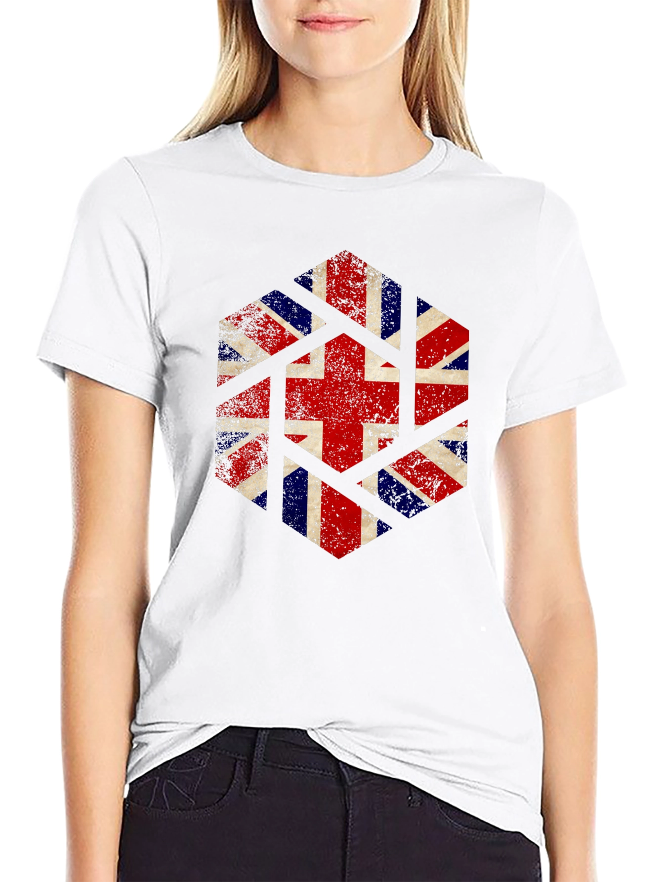 Union Jack Geometric Graphic Tee