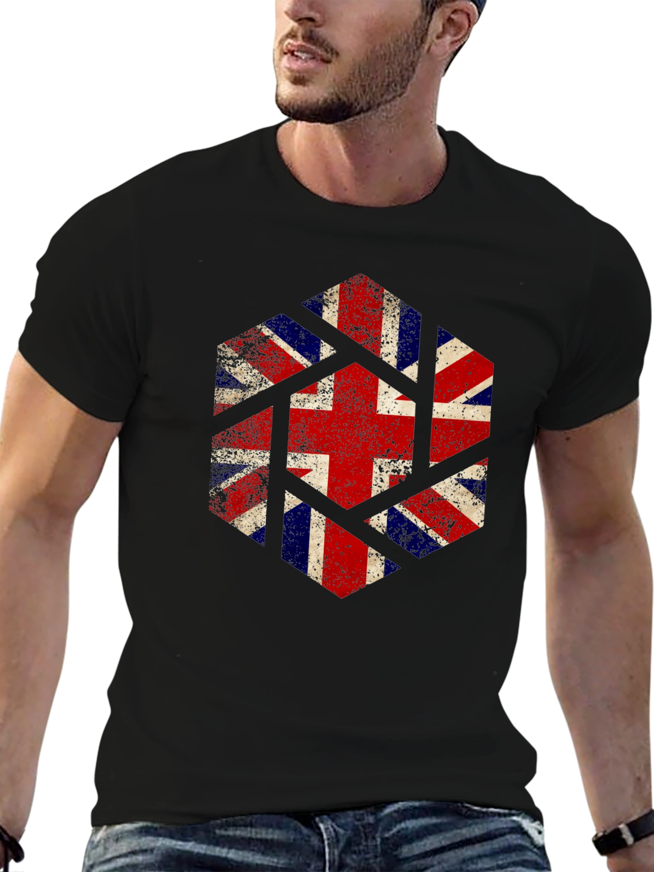 Union Jack Geometric Graphic Tee