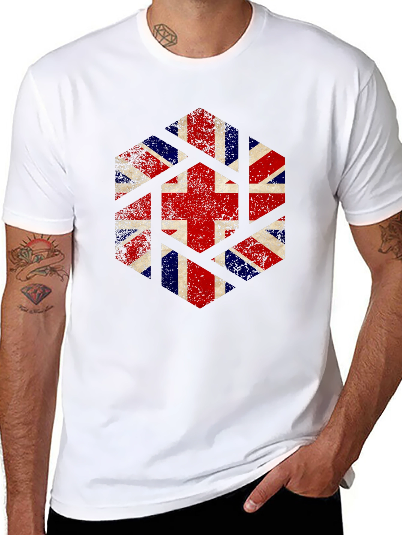 Union Jack Geometric Graphic Tee