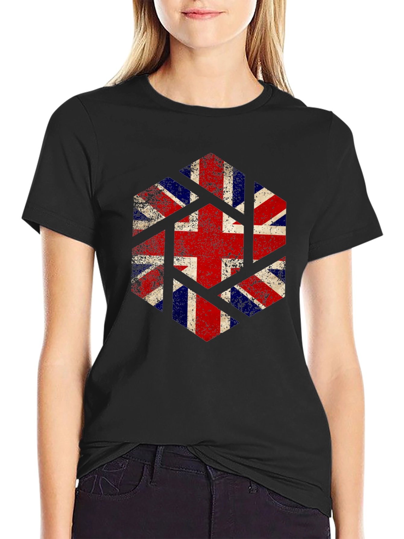 Union Jack Geometric Graphic Tee