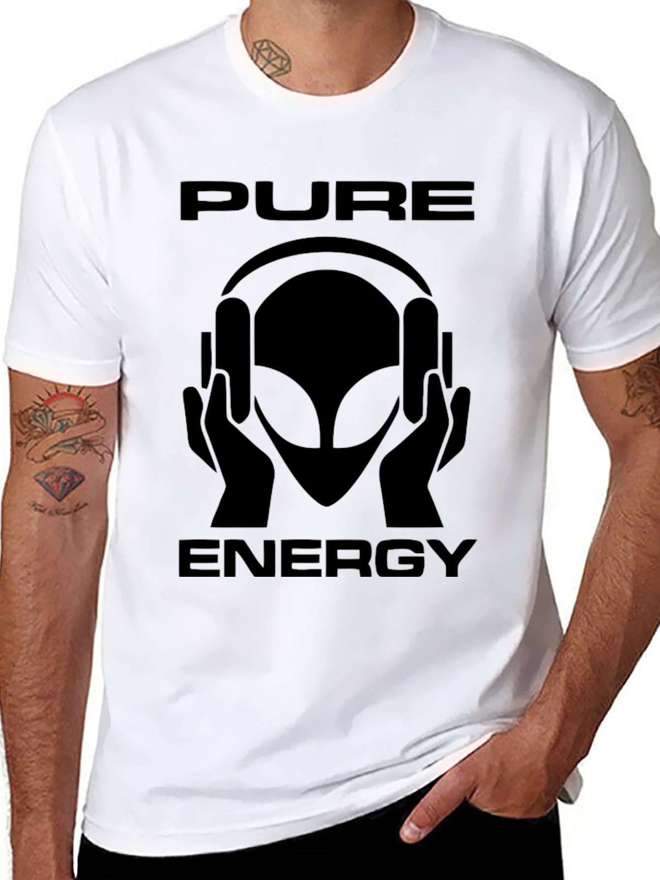 Pure Energy Alien Headphone Graphic T-Shirt