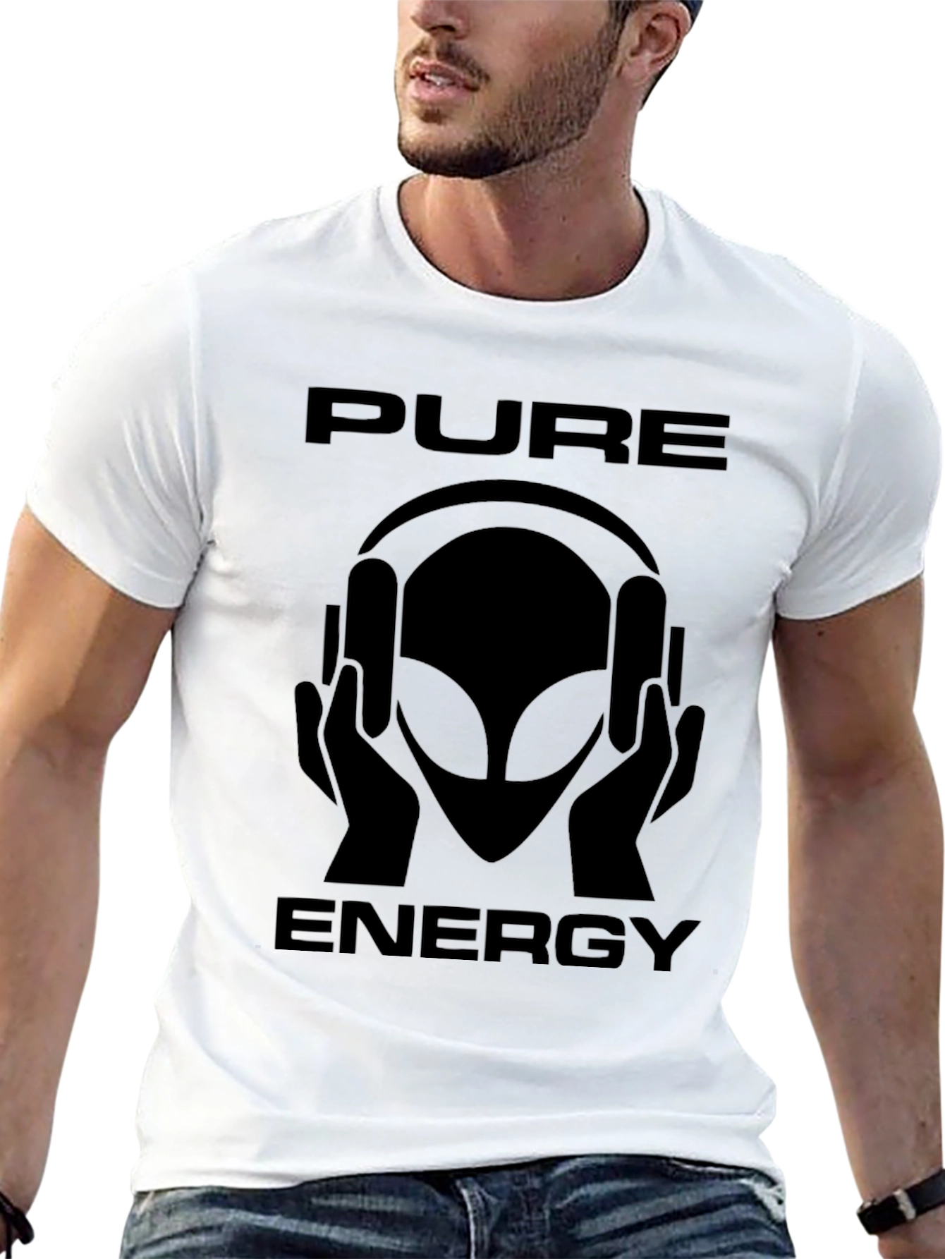 Pure Energy Alien Headphone Graphic T-Shirt
