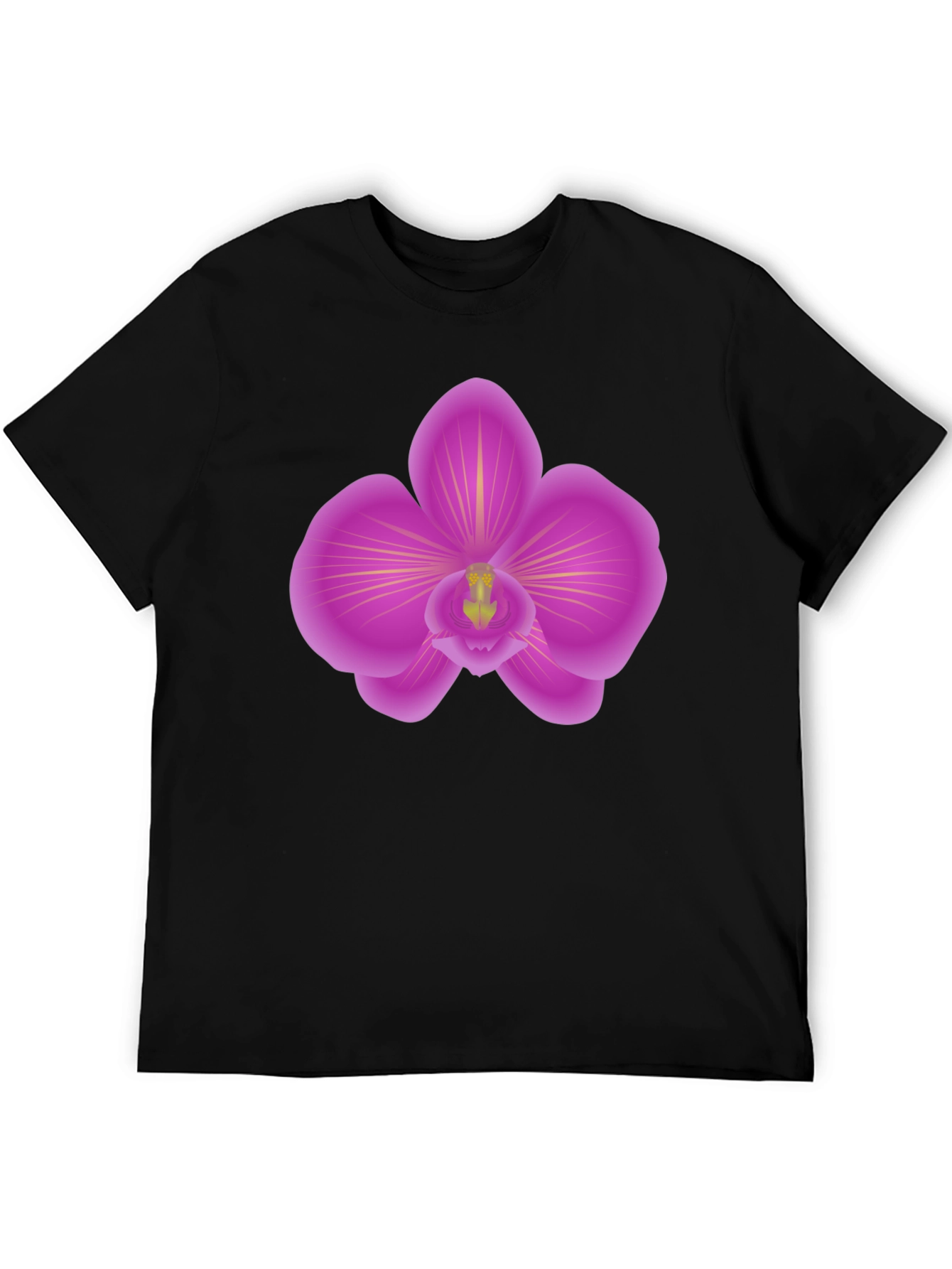 Orchid Graphic Tee - Stylish Mens Black T-Shirt