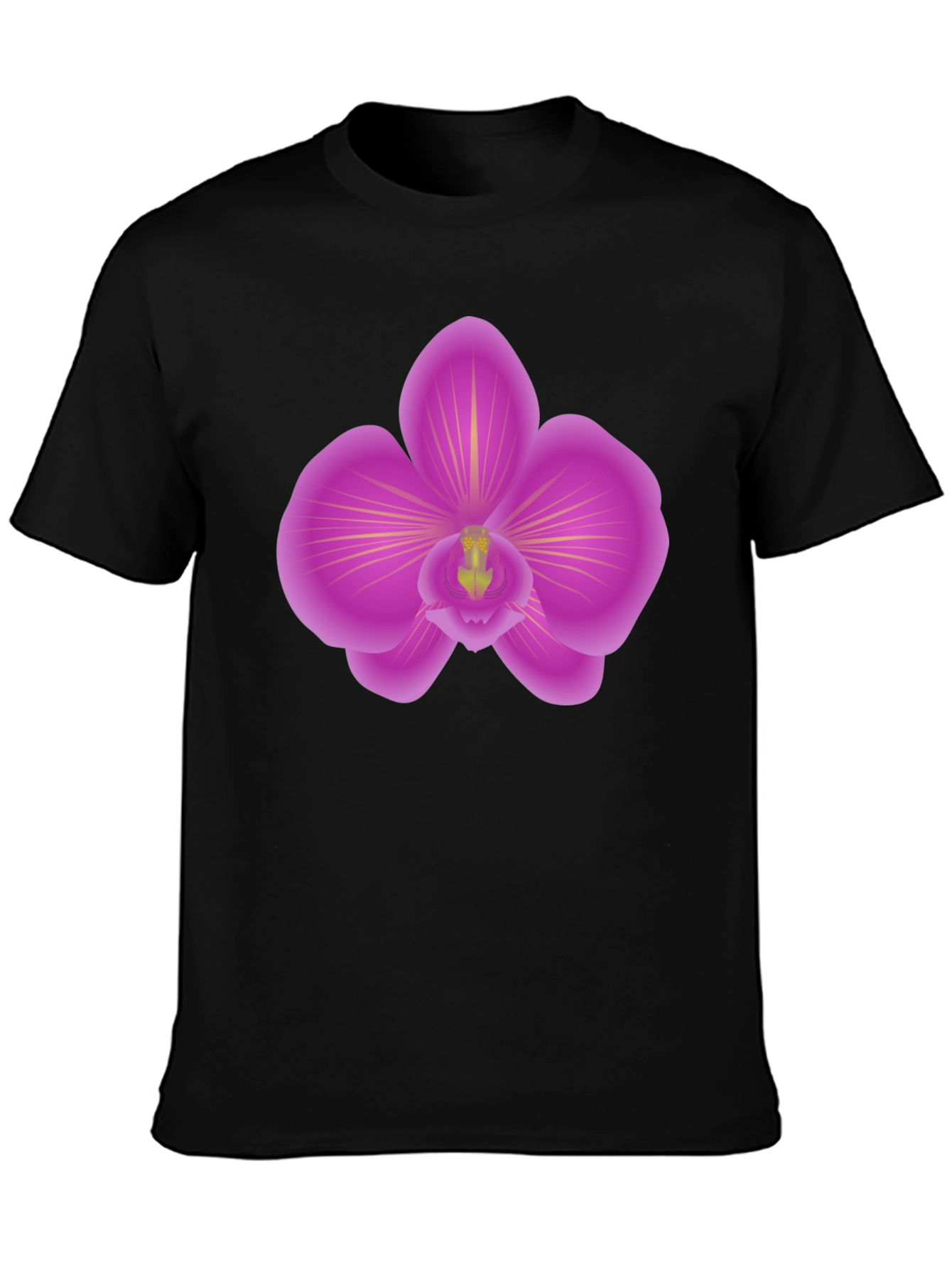 Orchid Graphic Tee - Stylish Mens Black T-Shirt