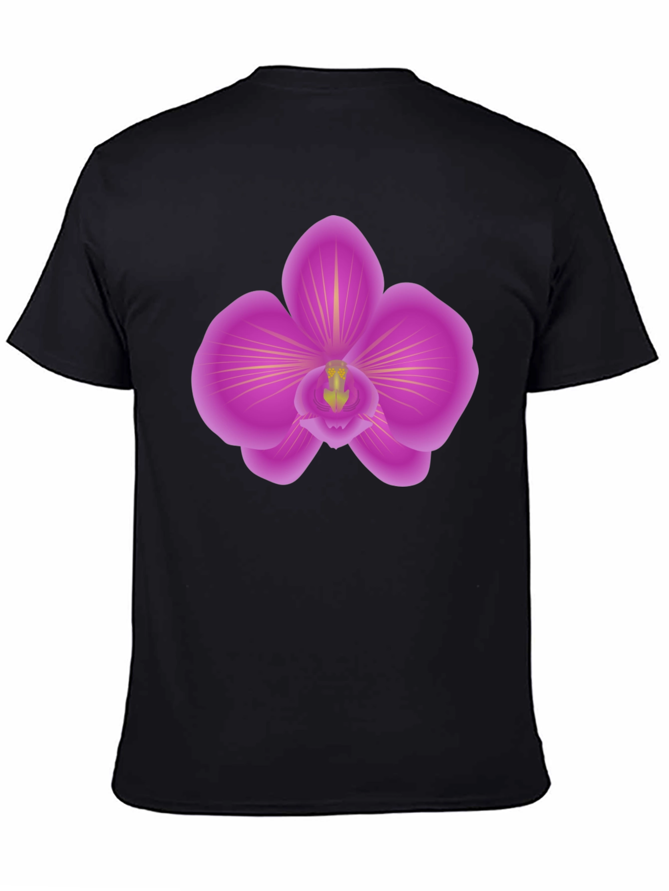 Orchid Graphic Tee - Stylish Mens Black T-Shirt