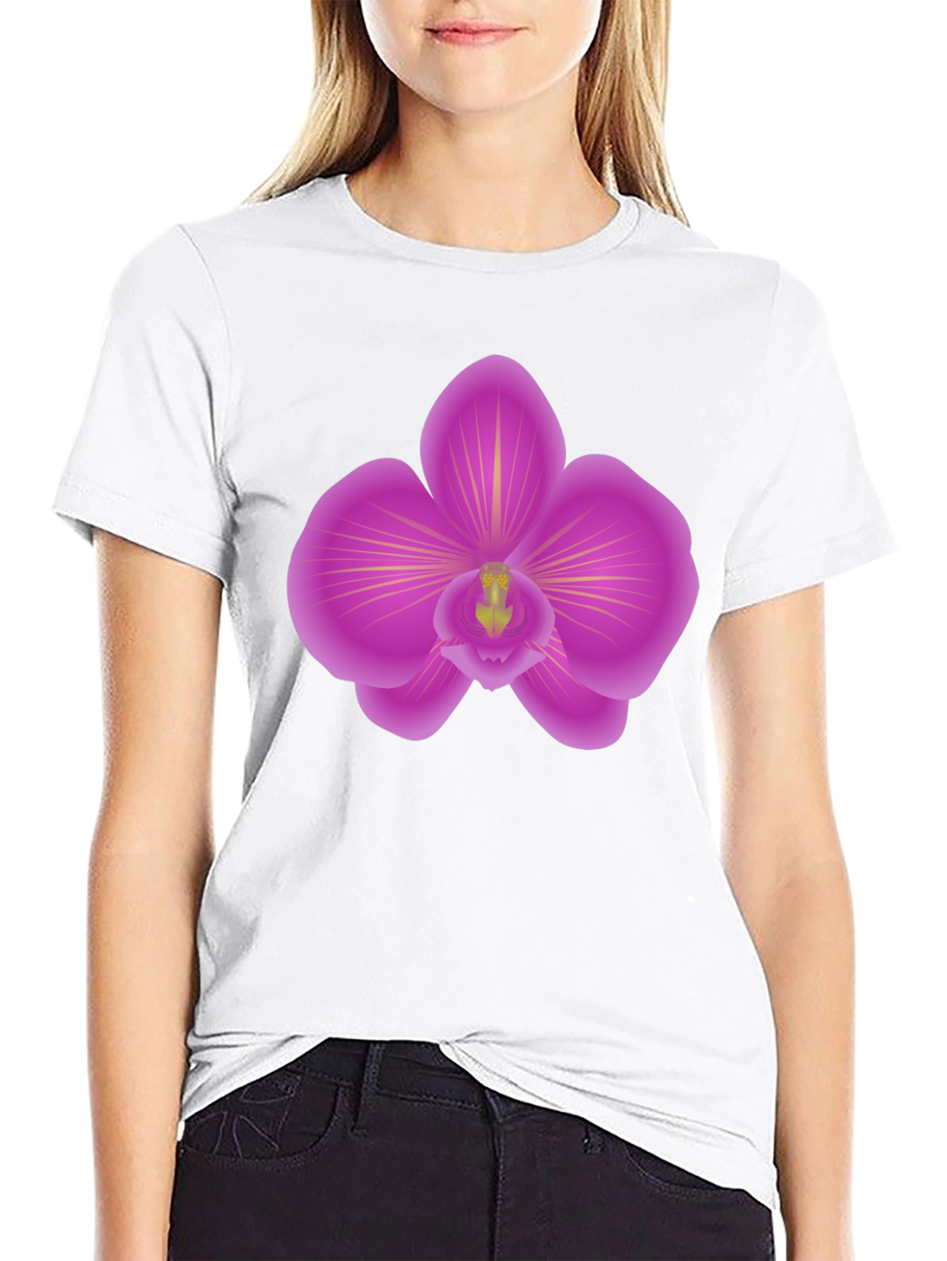Orchid Graphic Tee - Stylish Mens Black T-Shirt