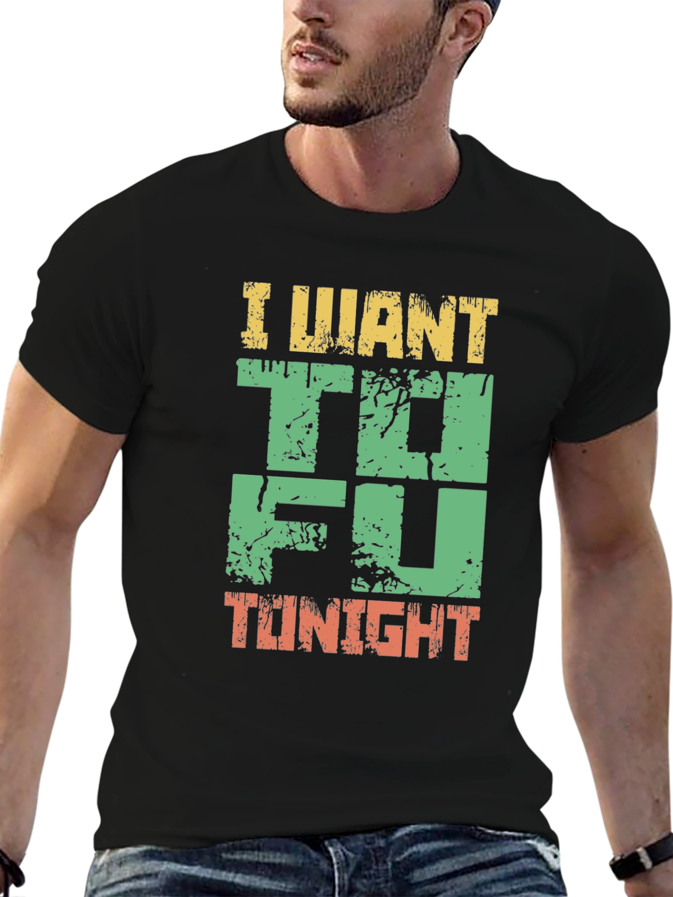 I Want Tofu Tonight Graphic T-Shirt - Black