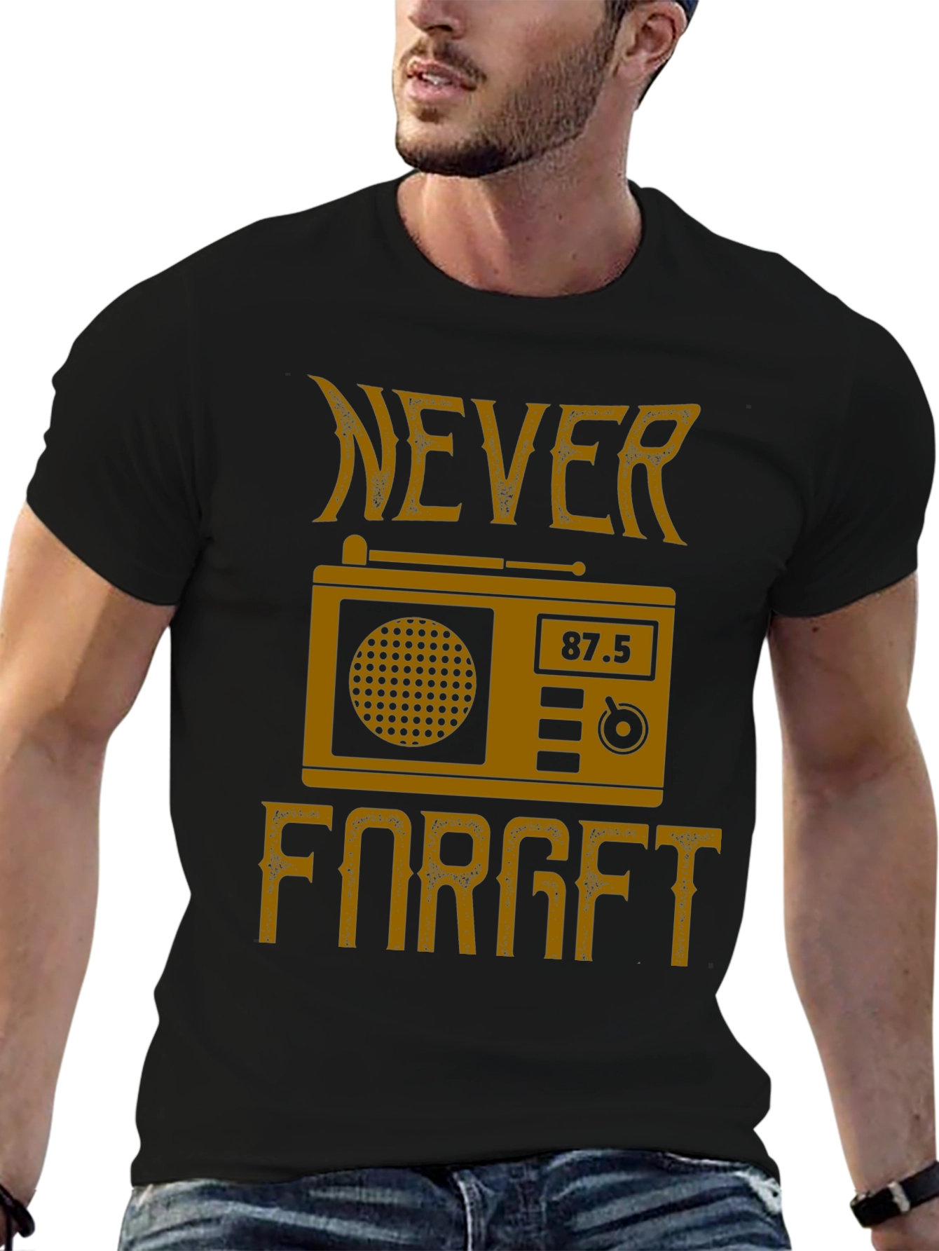 Retro Radio Never Forget Graphic T-Shirt