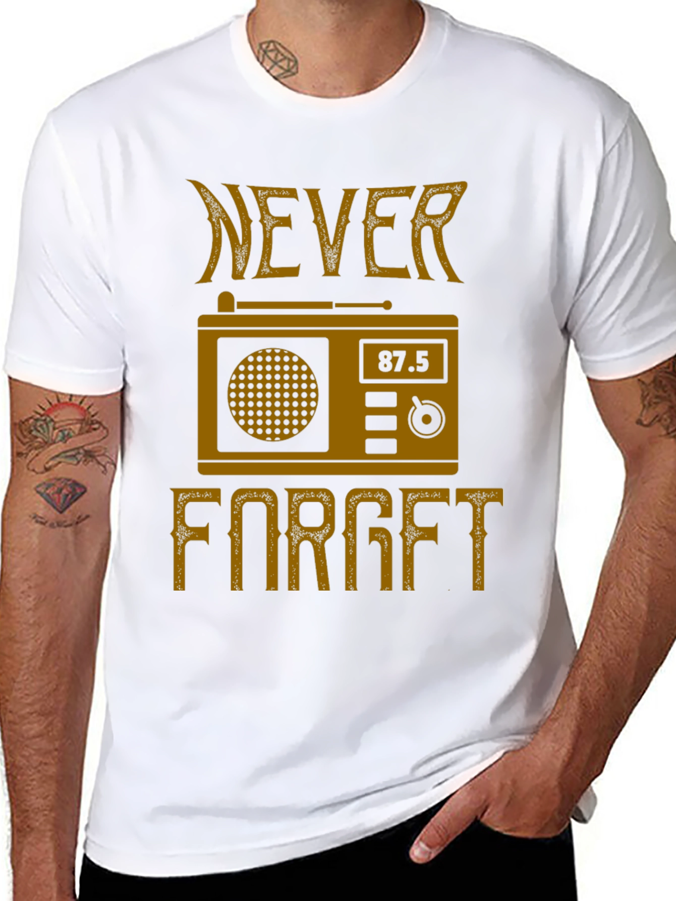 Retro Radio Never Forget Graphic T-Shirt