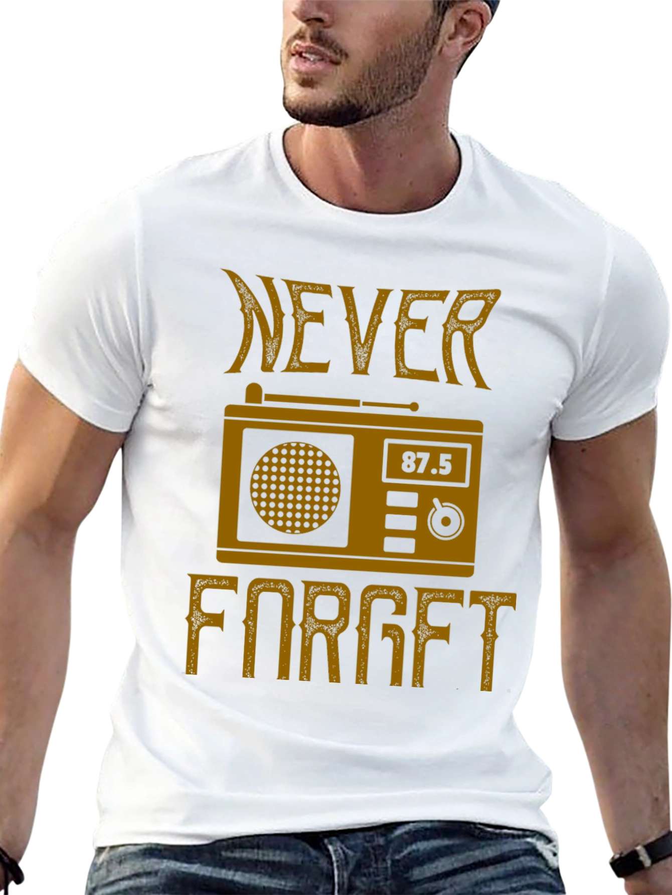 Retro Radio Never Forget Graphic T-Shirt