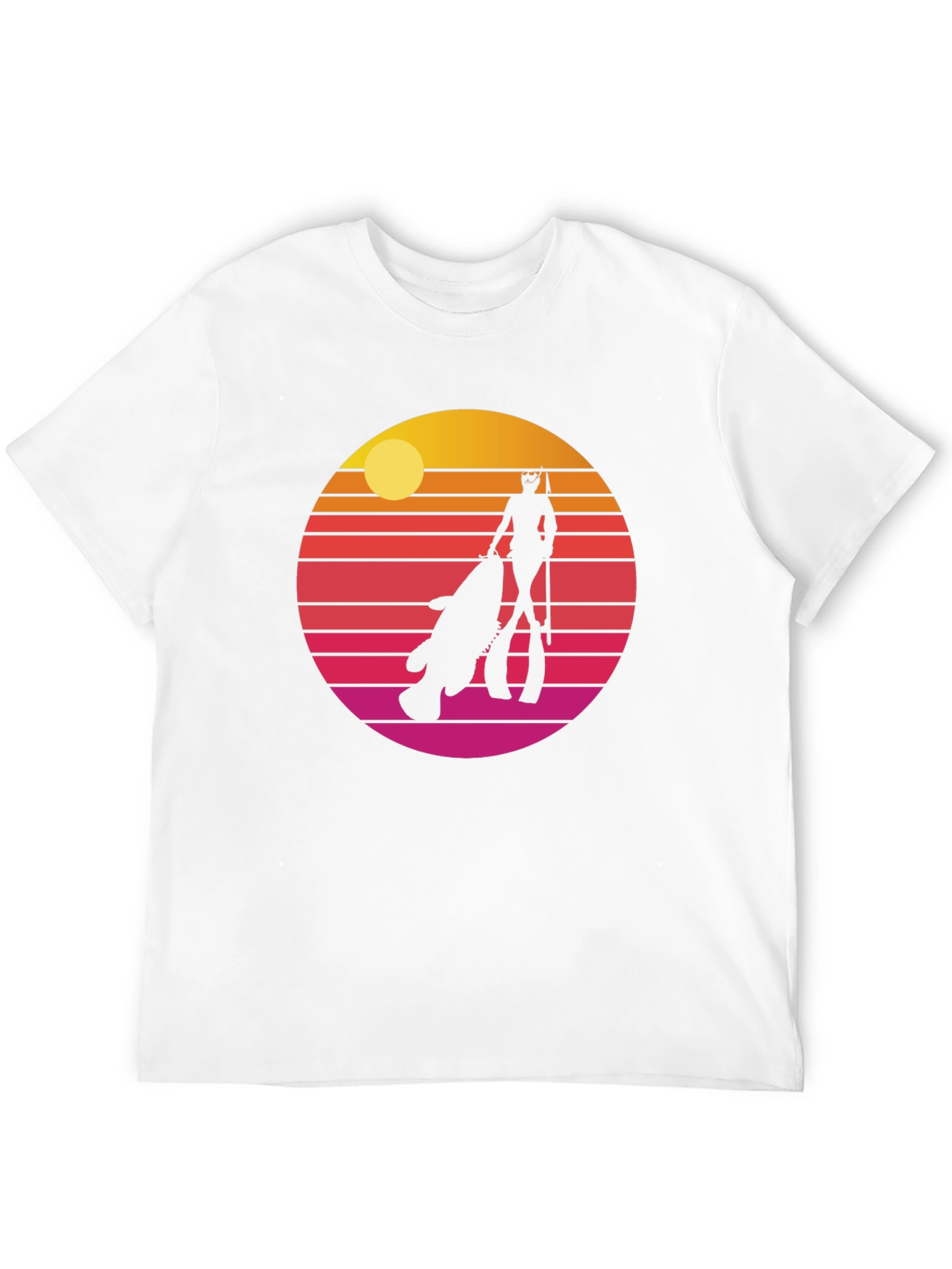 Retro Spearfishing T-Shirt - Sunset Diver Tee