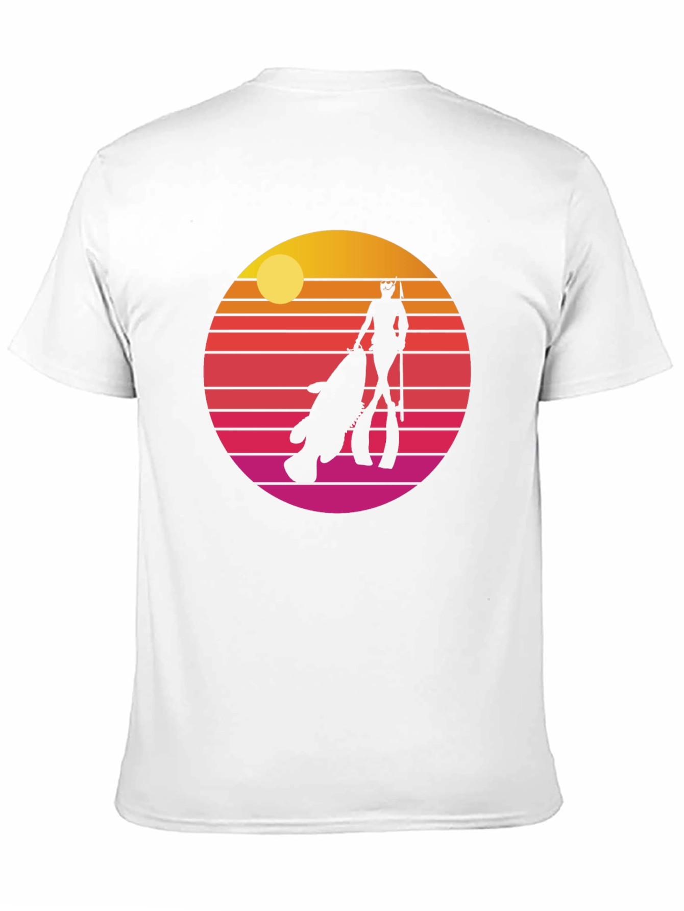 Retro Spearfishing T-Shirt - Sunset Diver Tee