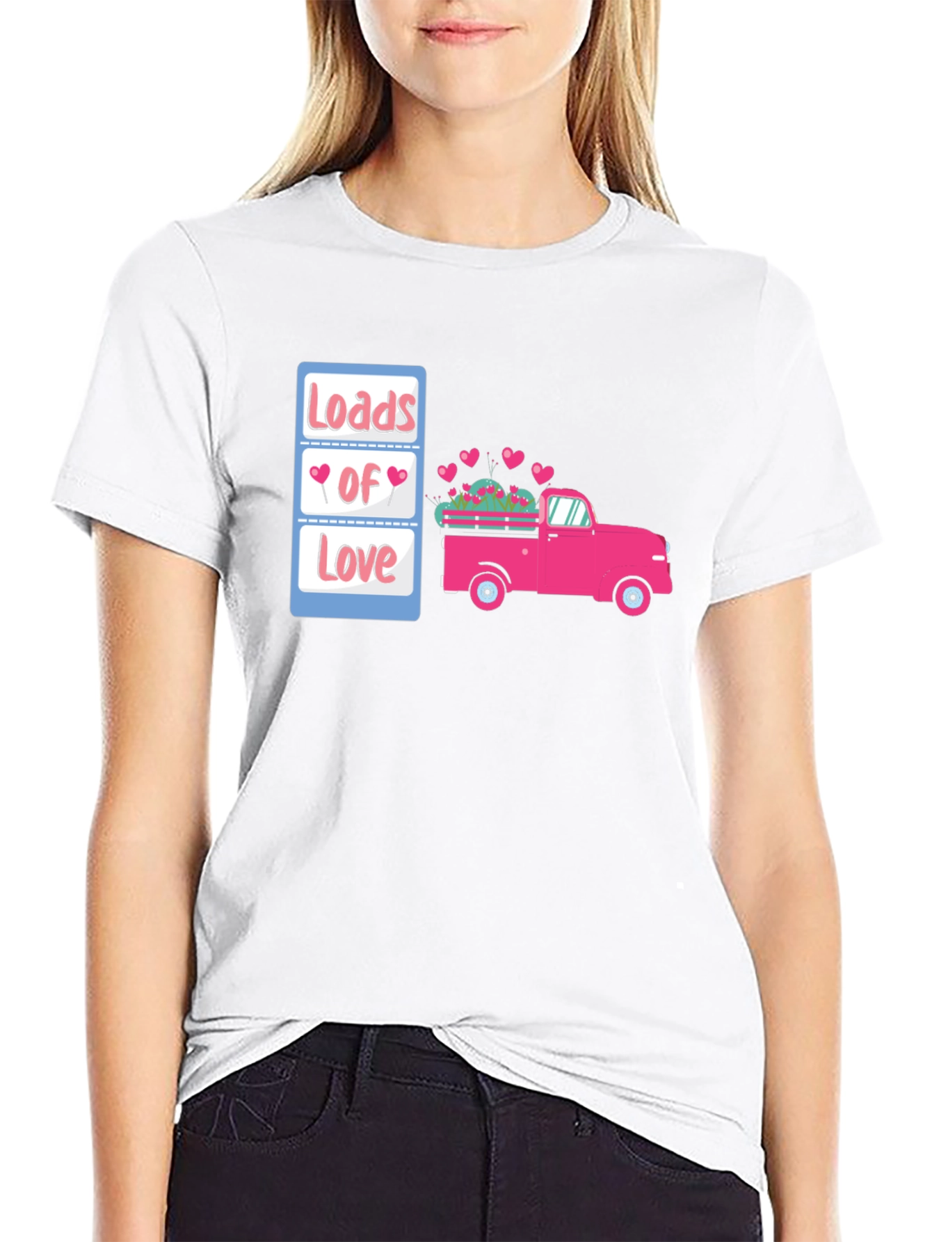 Loads of Love Valentines Truck Graphic Tee