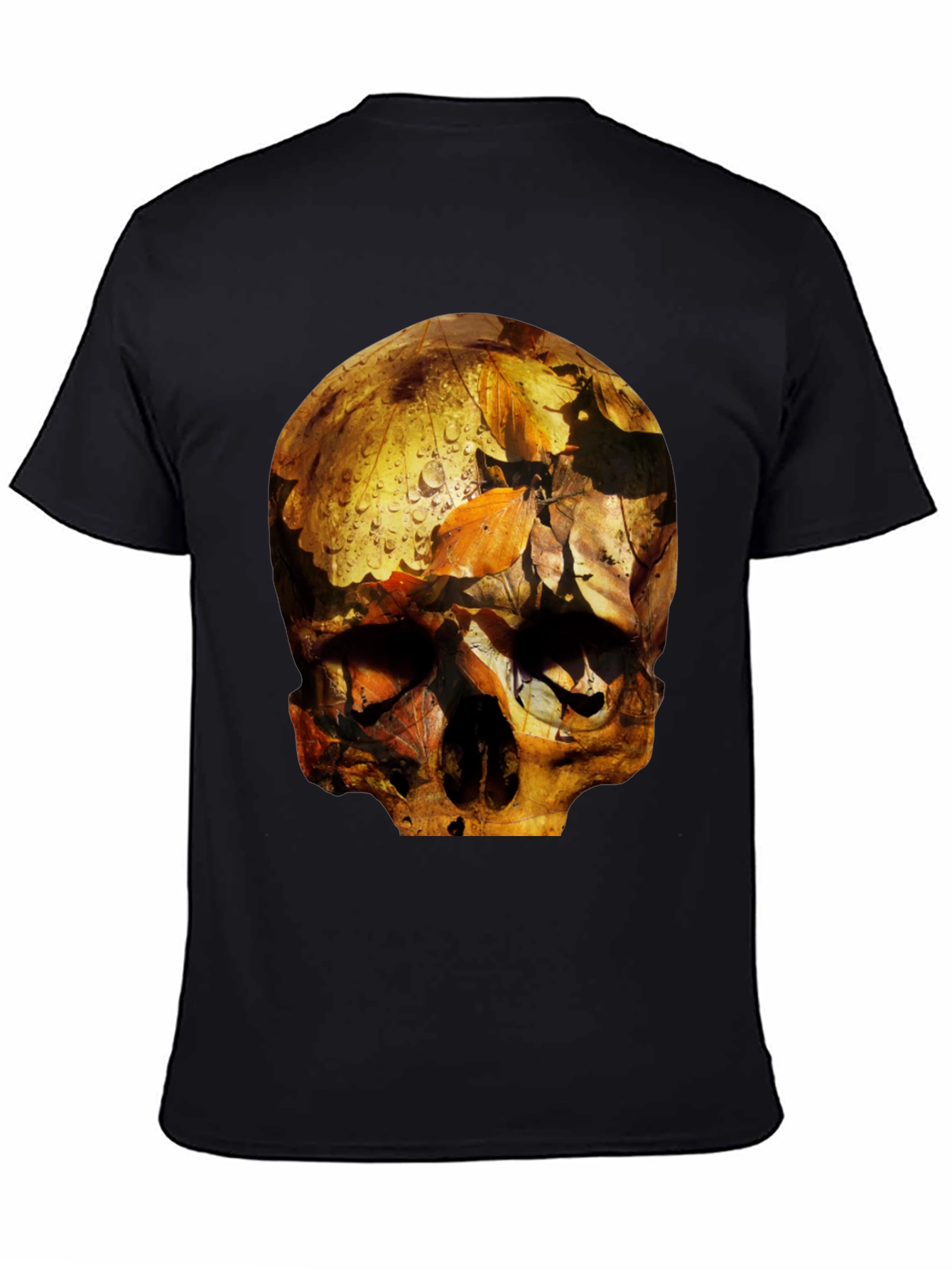 Skull Graphic Tee - Fallen Leaves Design