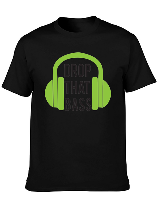 Drop That Bass T-Shirt - Green Headphones Graphic Tee