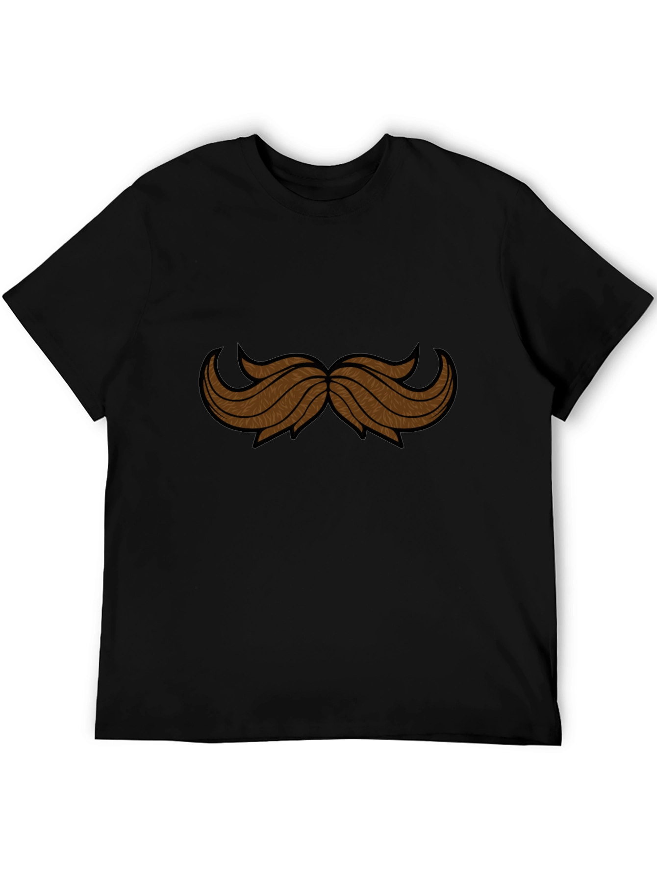 Mustache Graphic Black Tee Shirt
